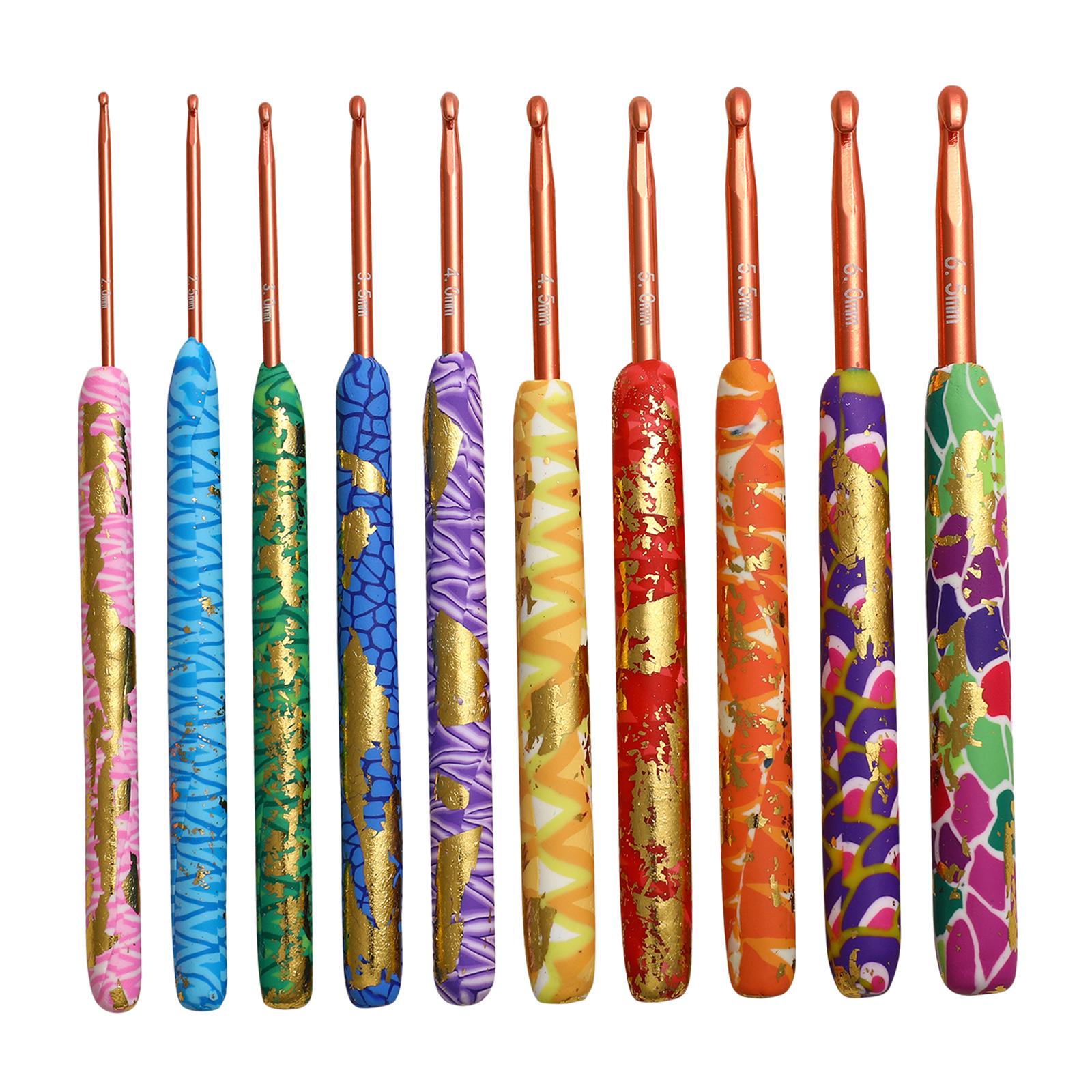 10x Art Aluminum Crochet Hooks Knitting Needles Sewing Craft Tools Supplies