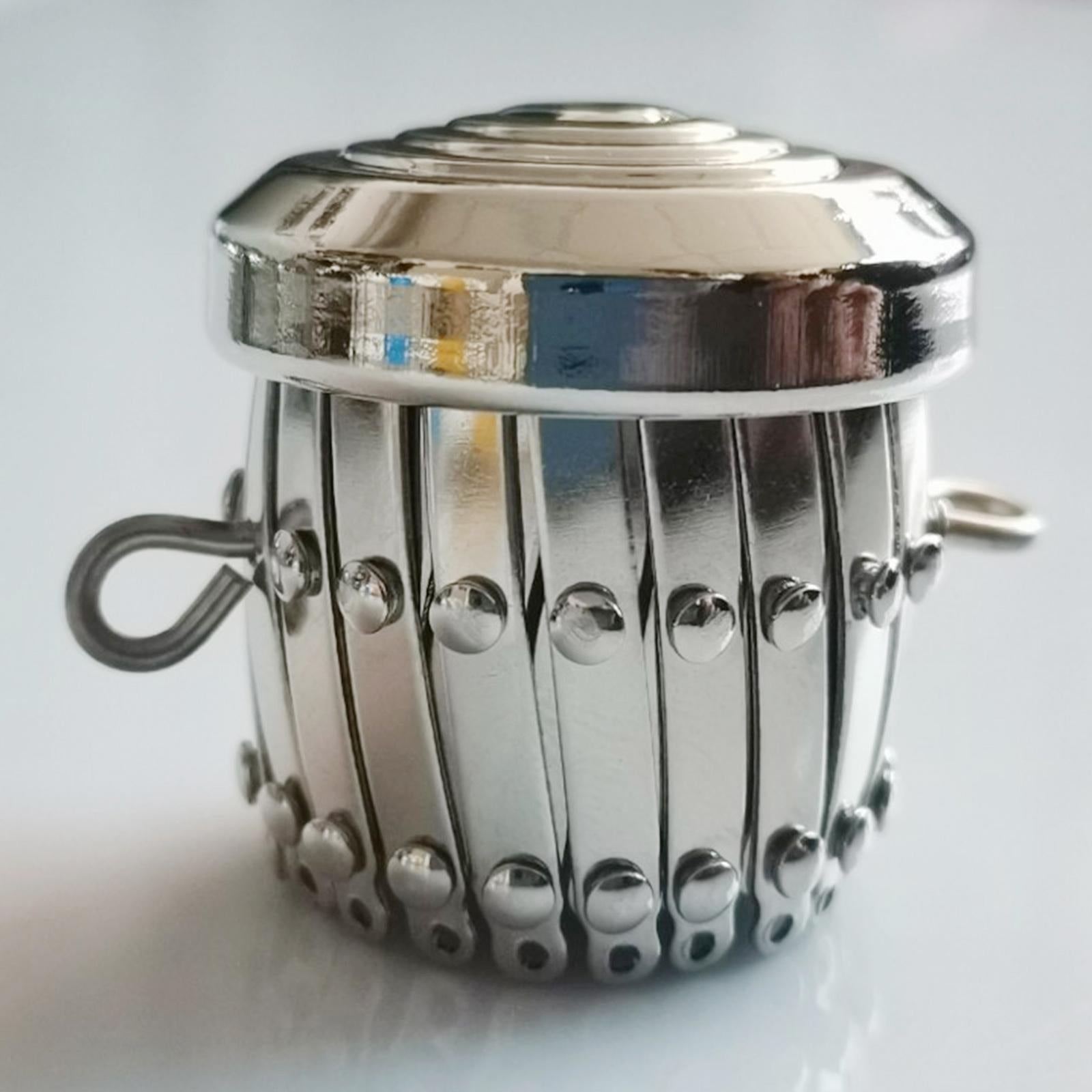 Open Size Expandable Gate Purse Frame Coin Cylinder with Loops Retractable