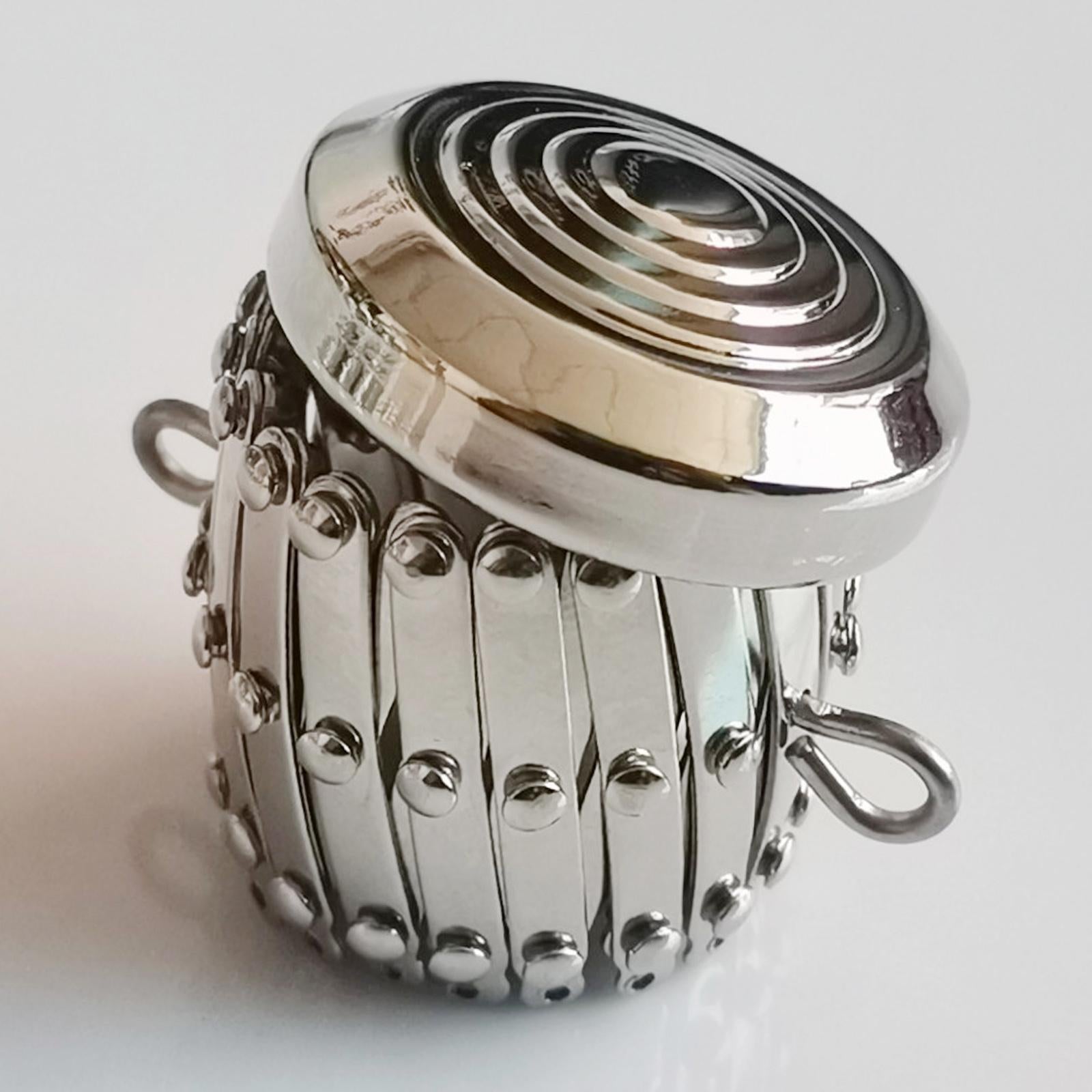 Open Size Expandable Gate Purse Frame Coin Cylinder with Loops Retractable