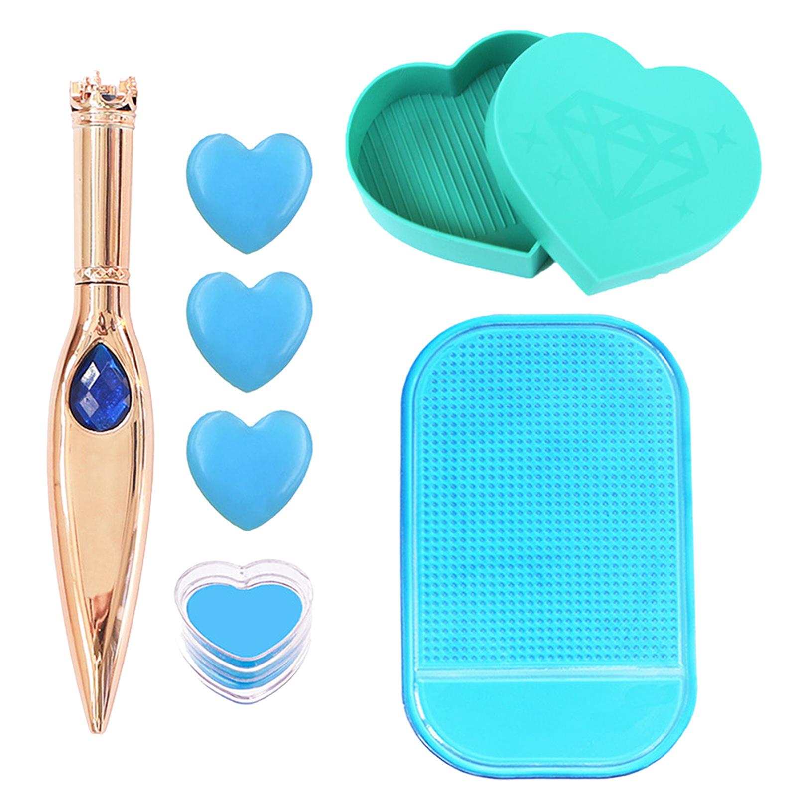 Diamond Art Pen and Trays Set Embroidery Tools for Crafts Cross Stitch Blue
