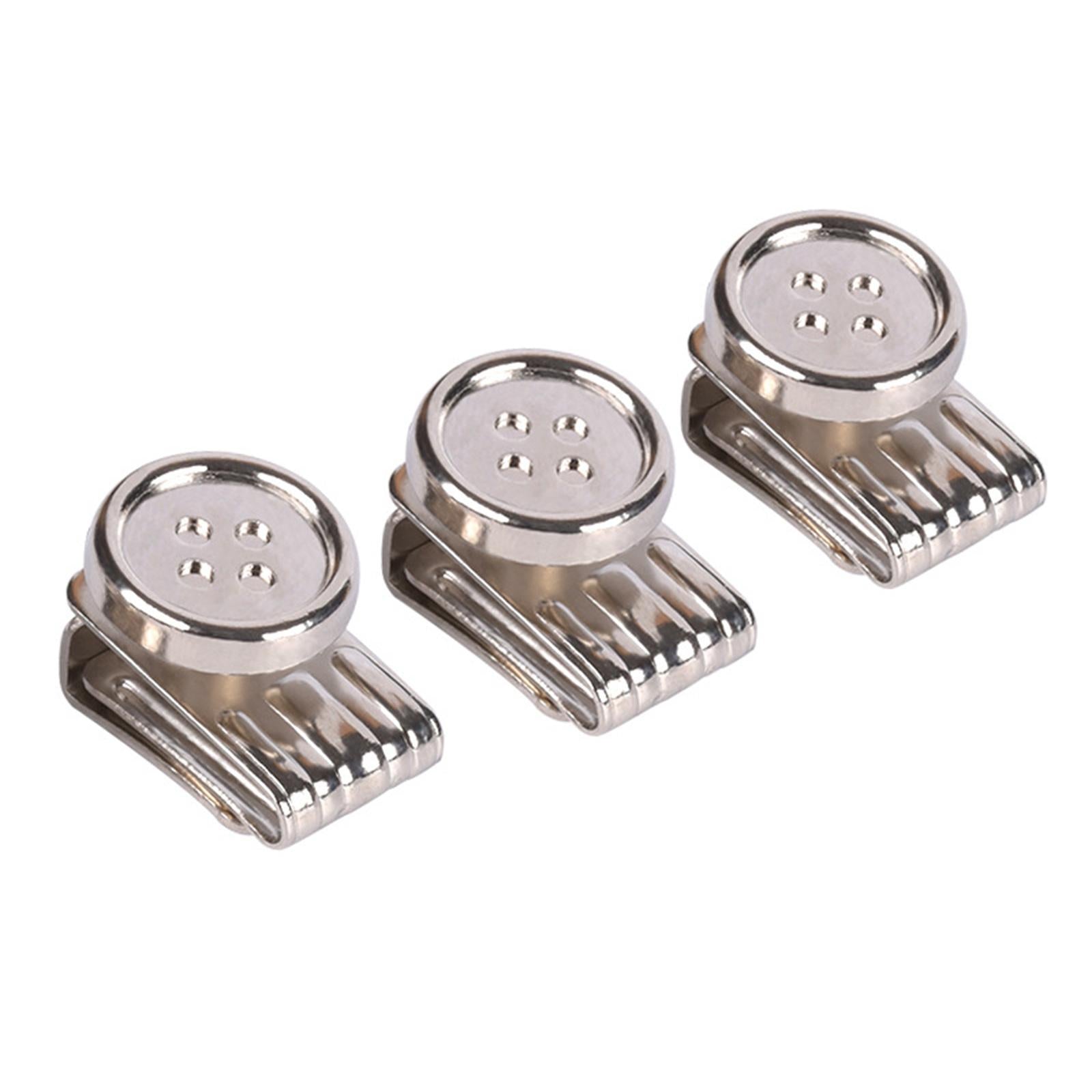 6Pcs Clip On Buttons Extender for Mask for Ear Relief Hat Hairband Silver
