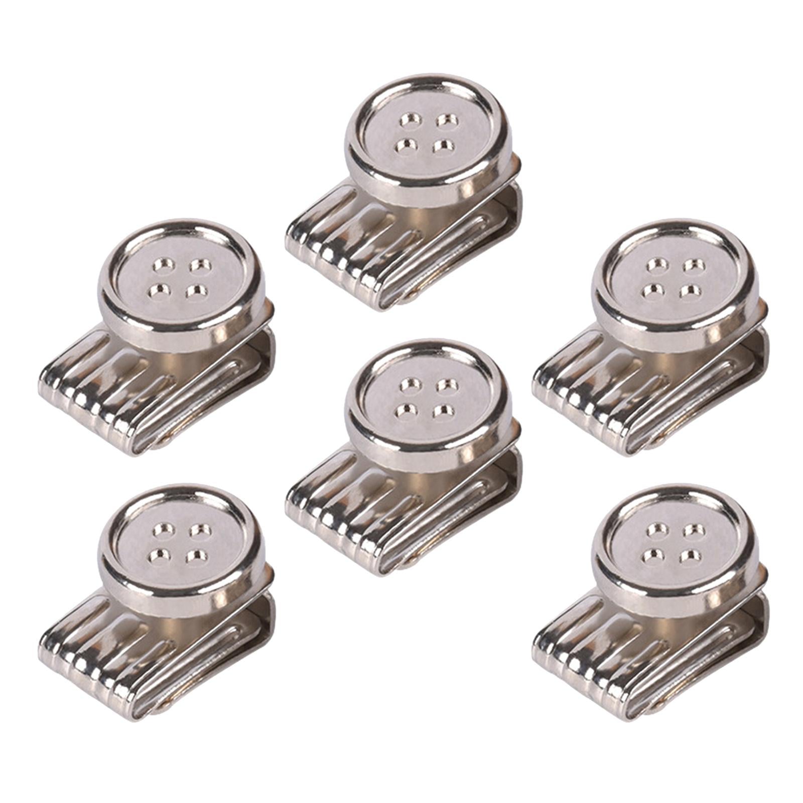 6Pcs Clip On Buttons Extender for Mask for Ear Relief Hat Hairband Silver