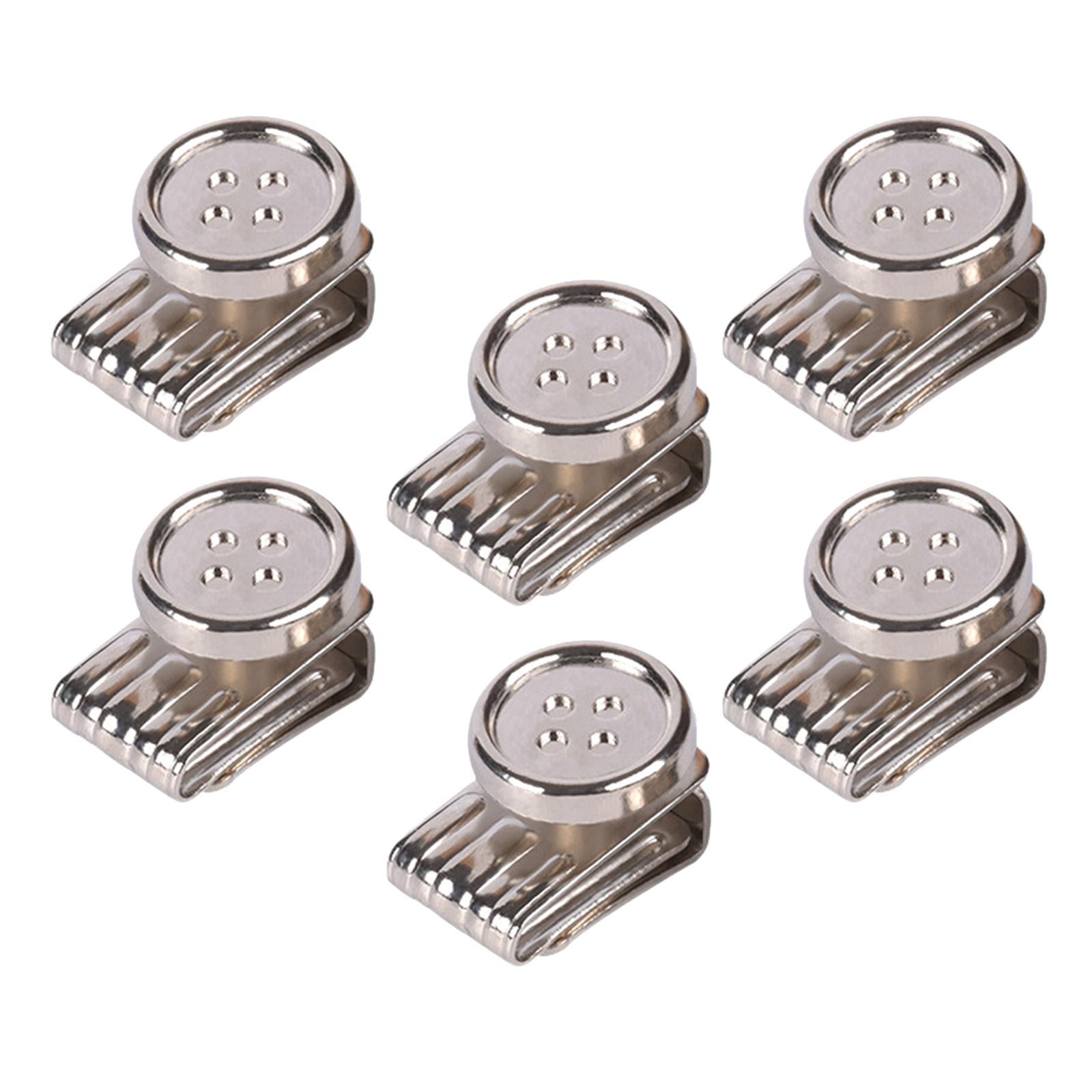 6Pcs Clip On Buttons Extender for Mask for Ear Relief Hat Hairband Silver