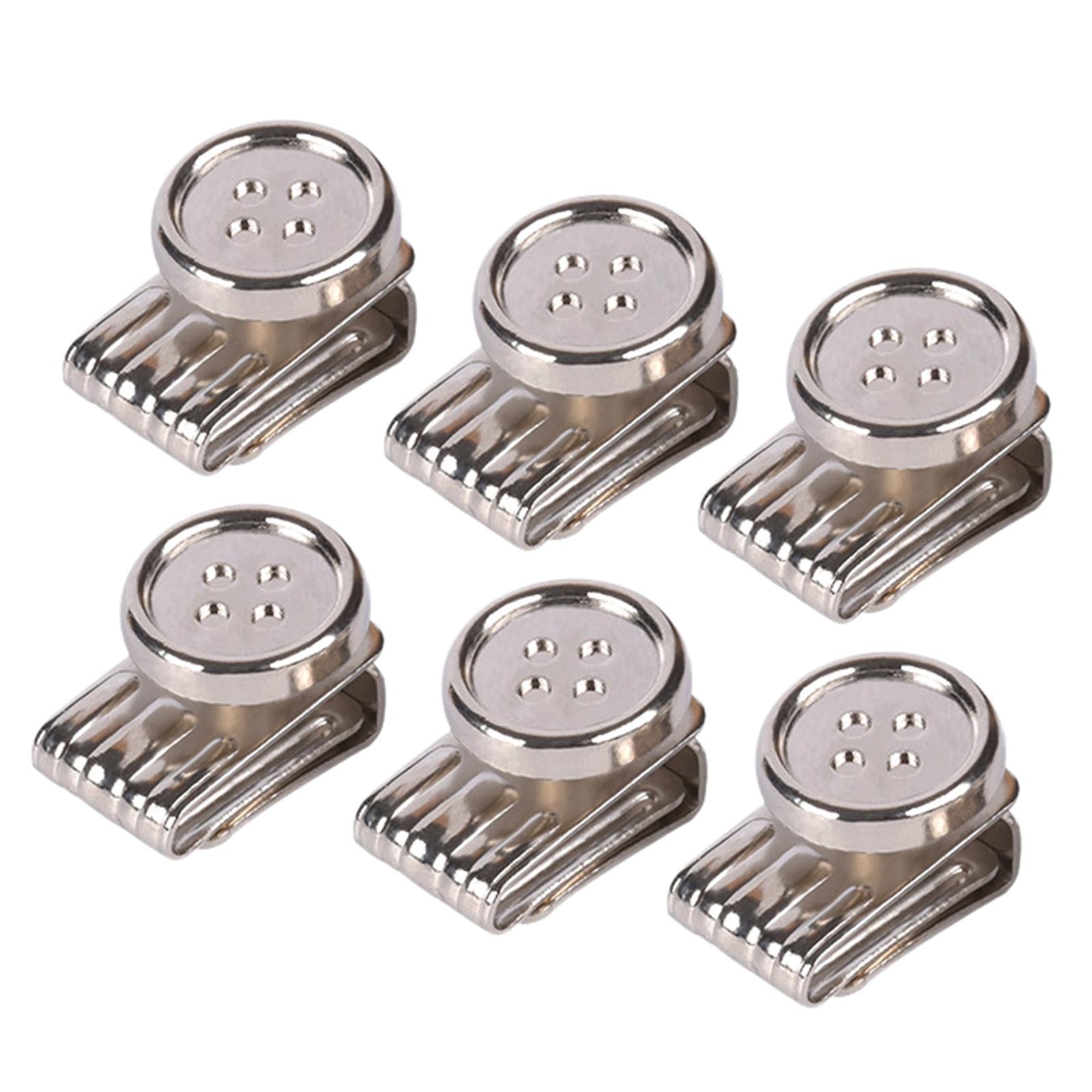 6Pcs Clip On Buttons Extender for Mask for Ear Relief Hat Hairband Silver