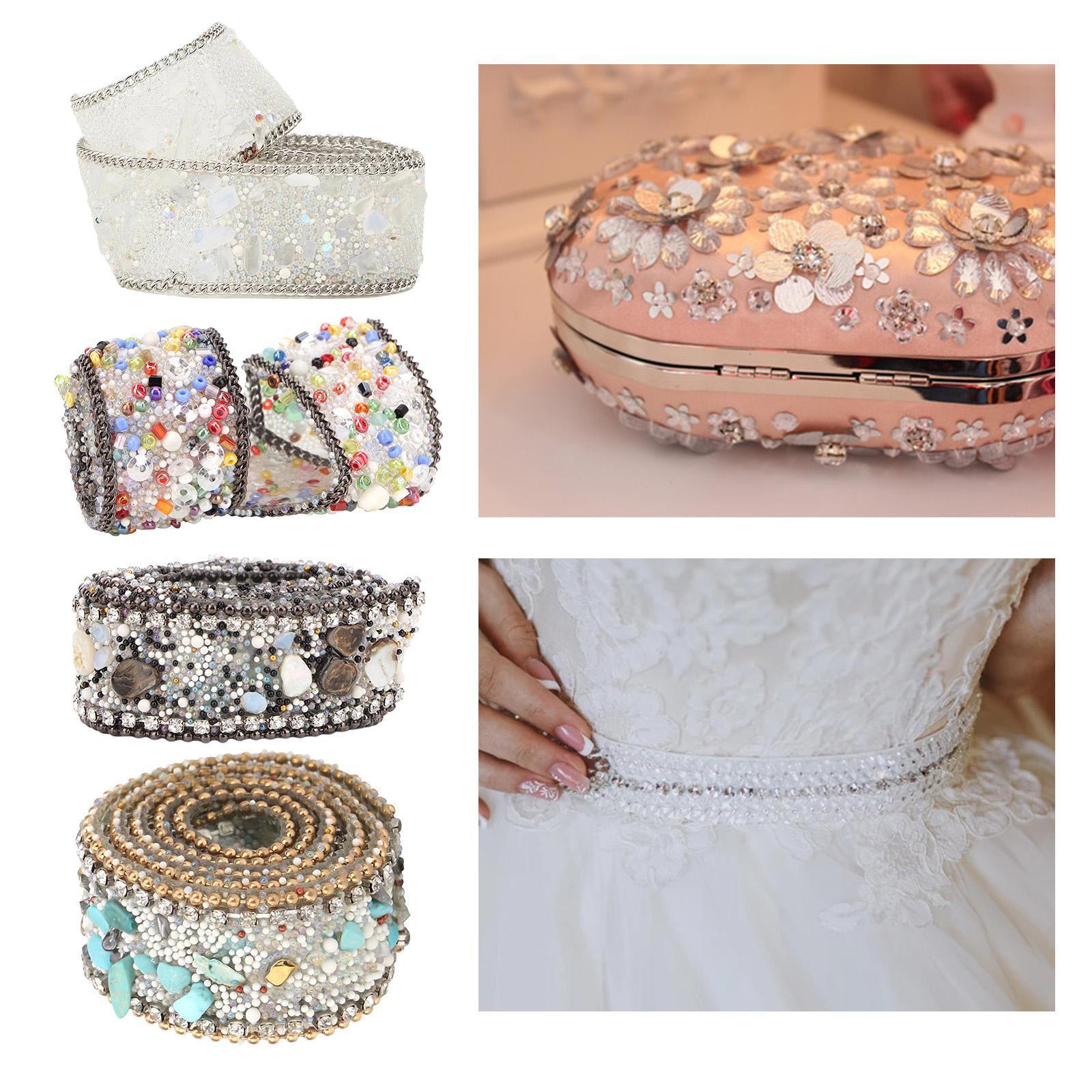Gravel Shell Diamond Lace Ribbon Colorful Trim Sewing Embellish White
