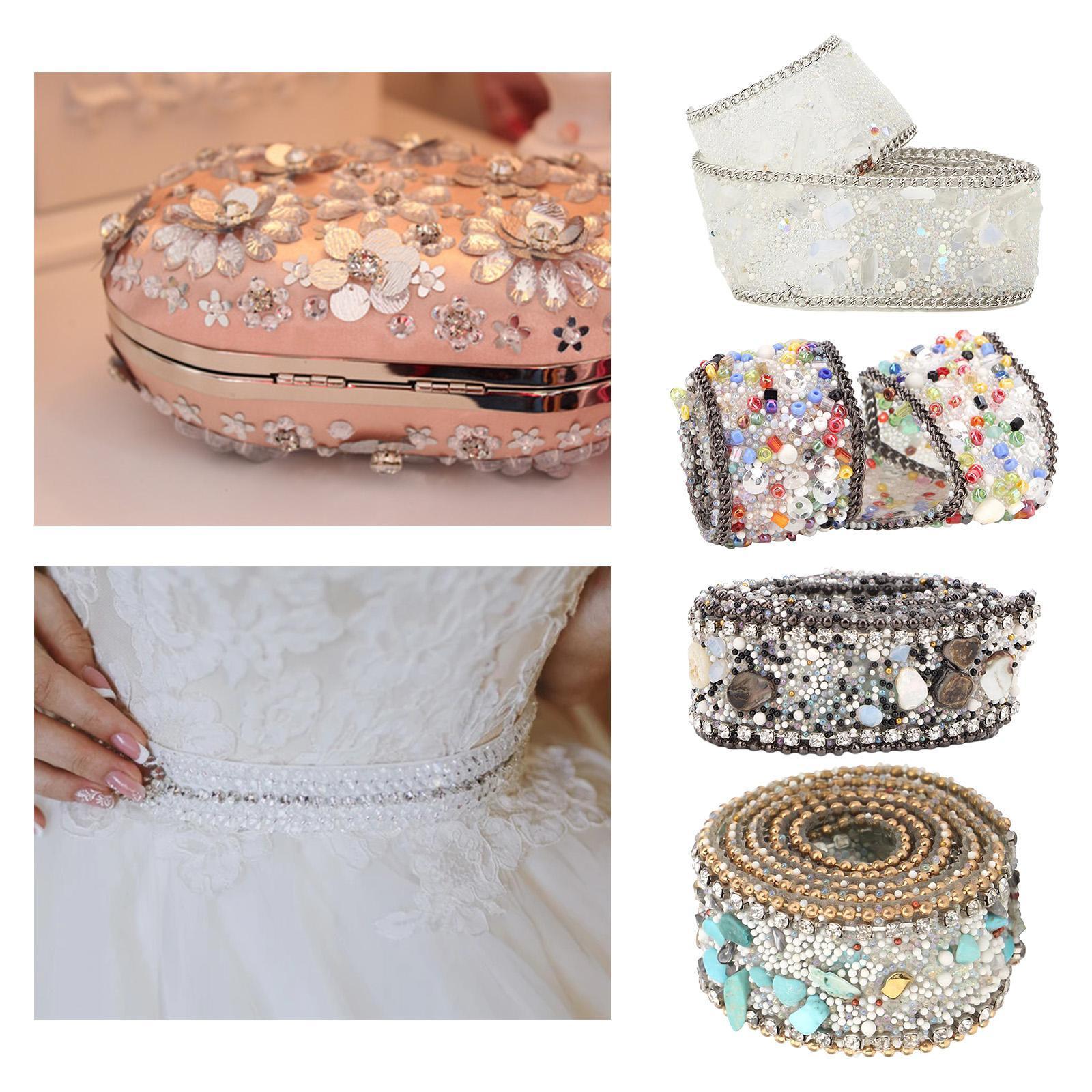 Gravel Shell Diamond Lace Ribbon Colorful Trim Sewing Embellish White
