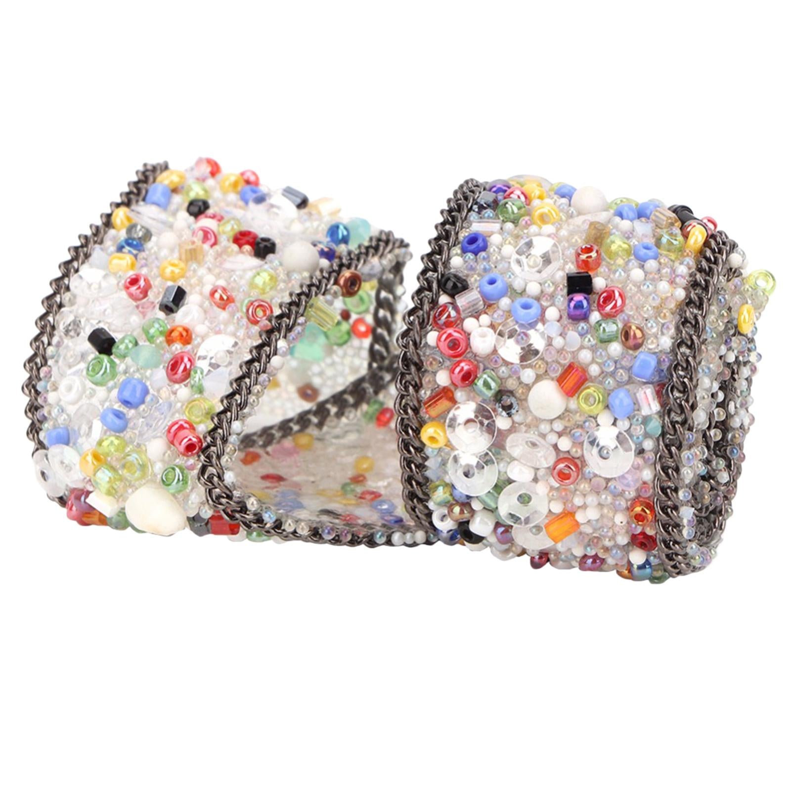 Gravel Shell Diamond Lace Ribbon Colorful Trim Sewing Embellish Multicolor