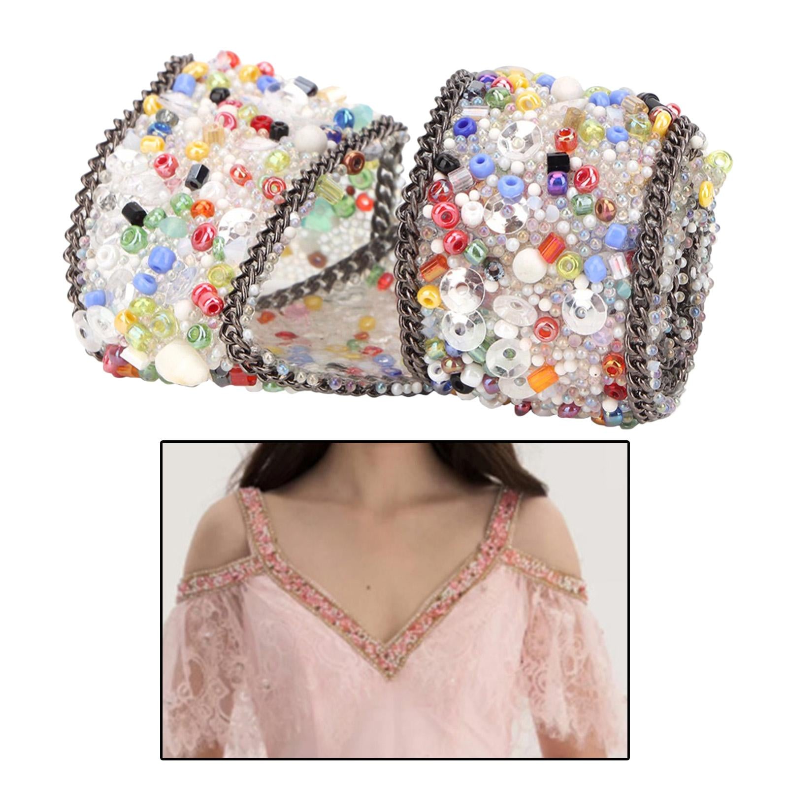 Gravel Shell Diamond Lace Ribbon Colorful Trim Sewing Embellish Multicolor