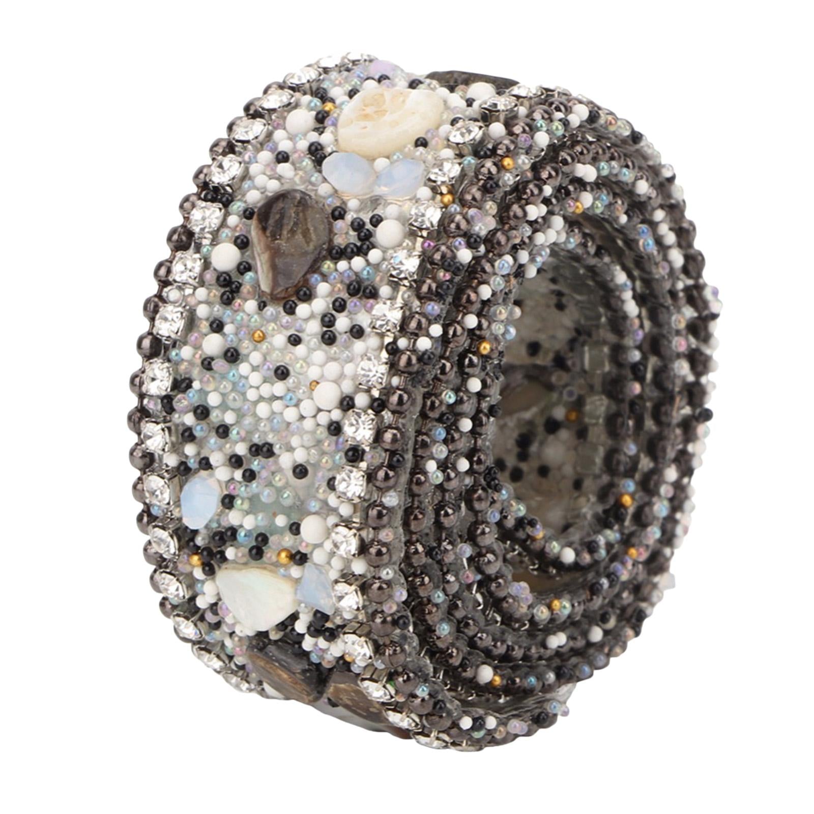 Gravel Shell Diamond Lace Ribbon Colorful Trim Sewing Embellish Black