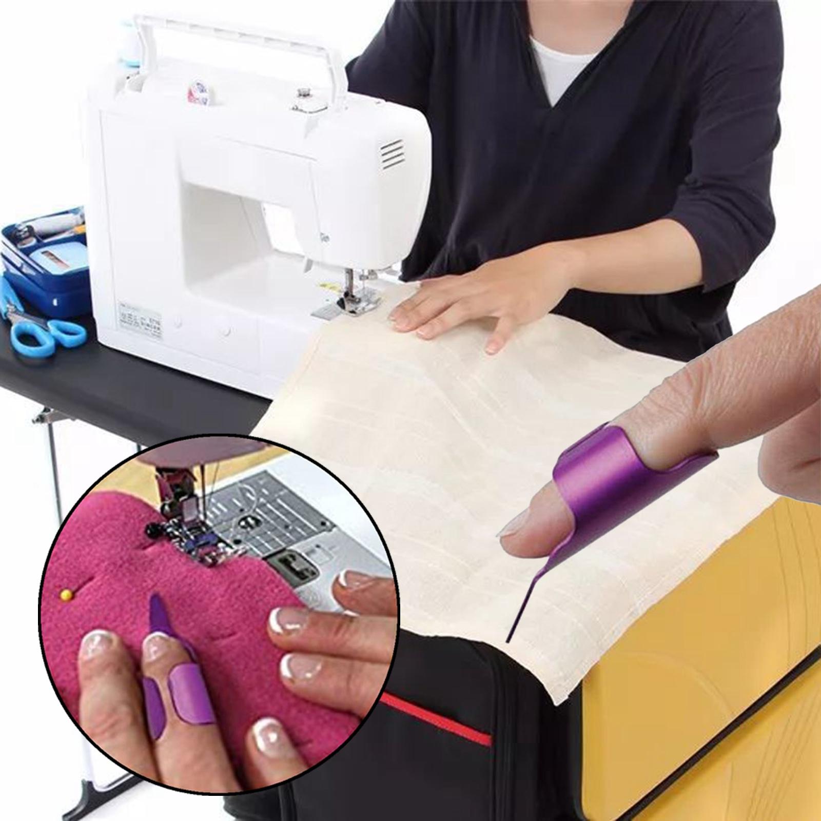 3Pcs Sewing Fingerthing Pusher fabric Ironing Finger Gloves Open Tool Purple