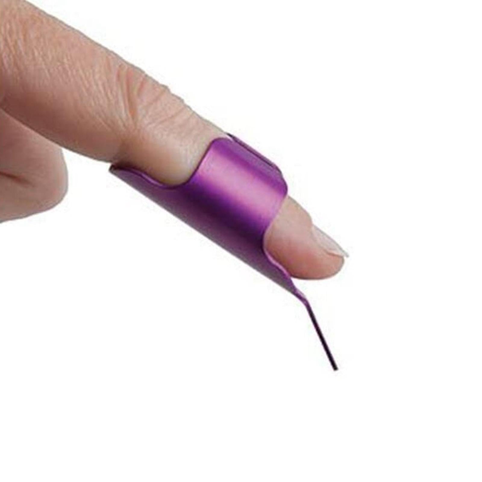 3Pcs Sewing Fingerthing Pusher fabric Ironing Finger Gloves Open Tool Purple