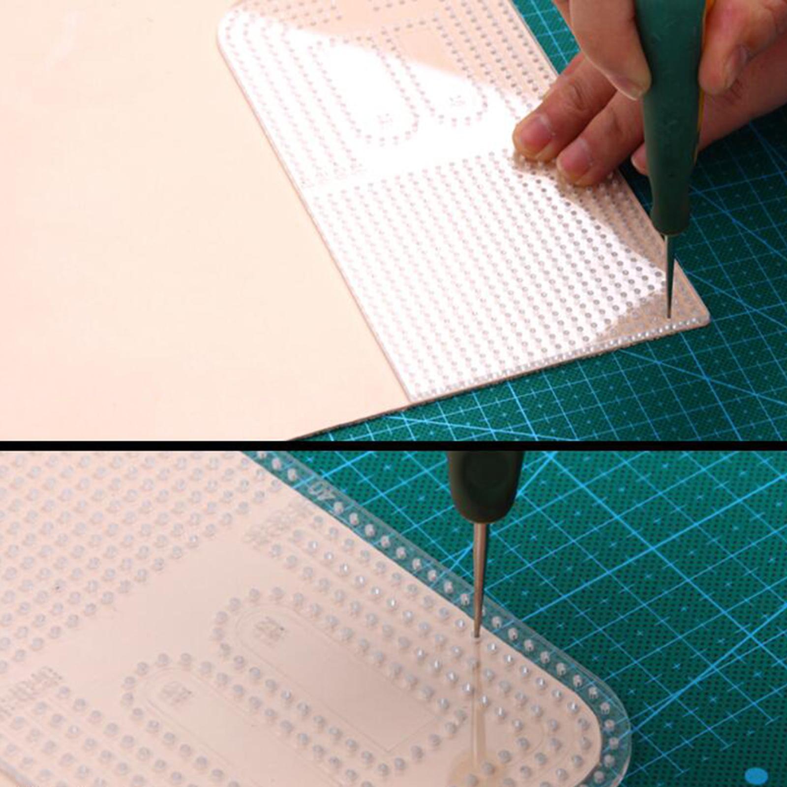 Leather Craft Punching Ruler Transparent Acrylic 175x85mm Template 3.38mm