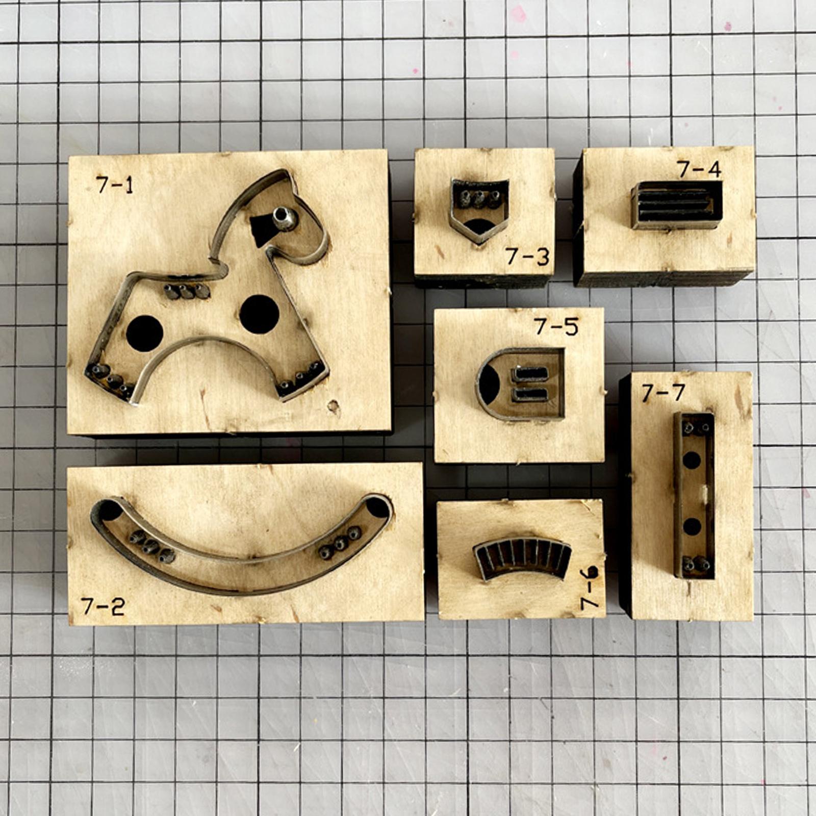 7pcs Punch Embossing Wood Cutting Dies for Leather Craft Leathercraft Making