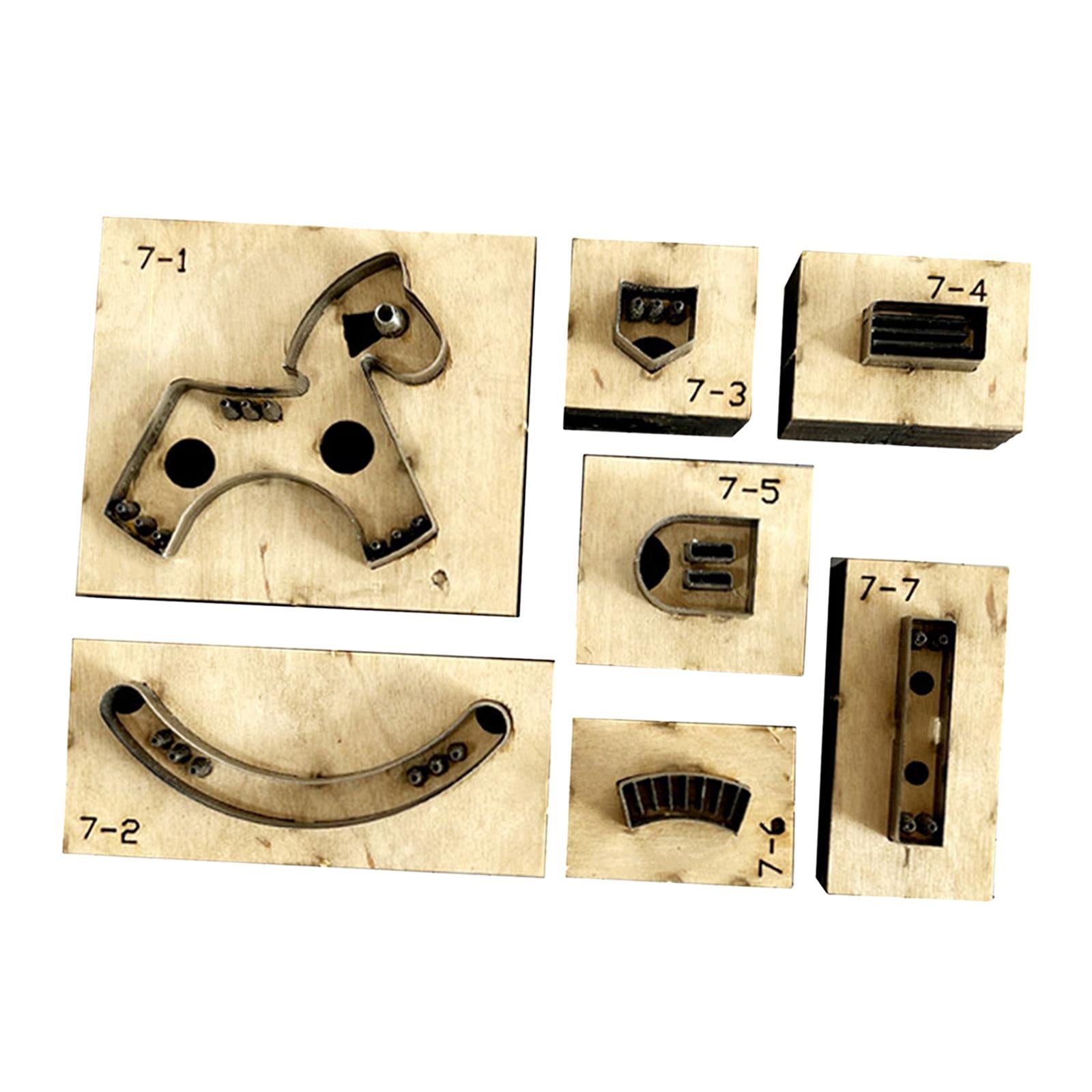 7pcs Punch Embossing Wood Cutting Dies for Leather Craft Leathercraft Making