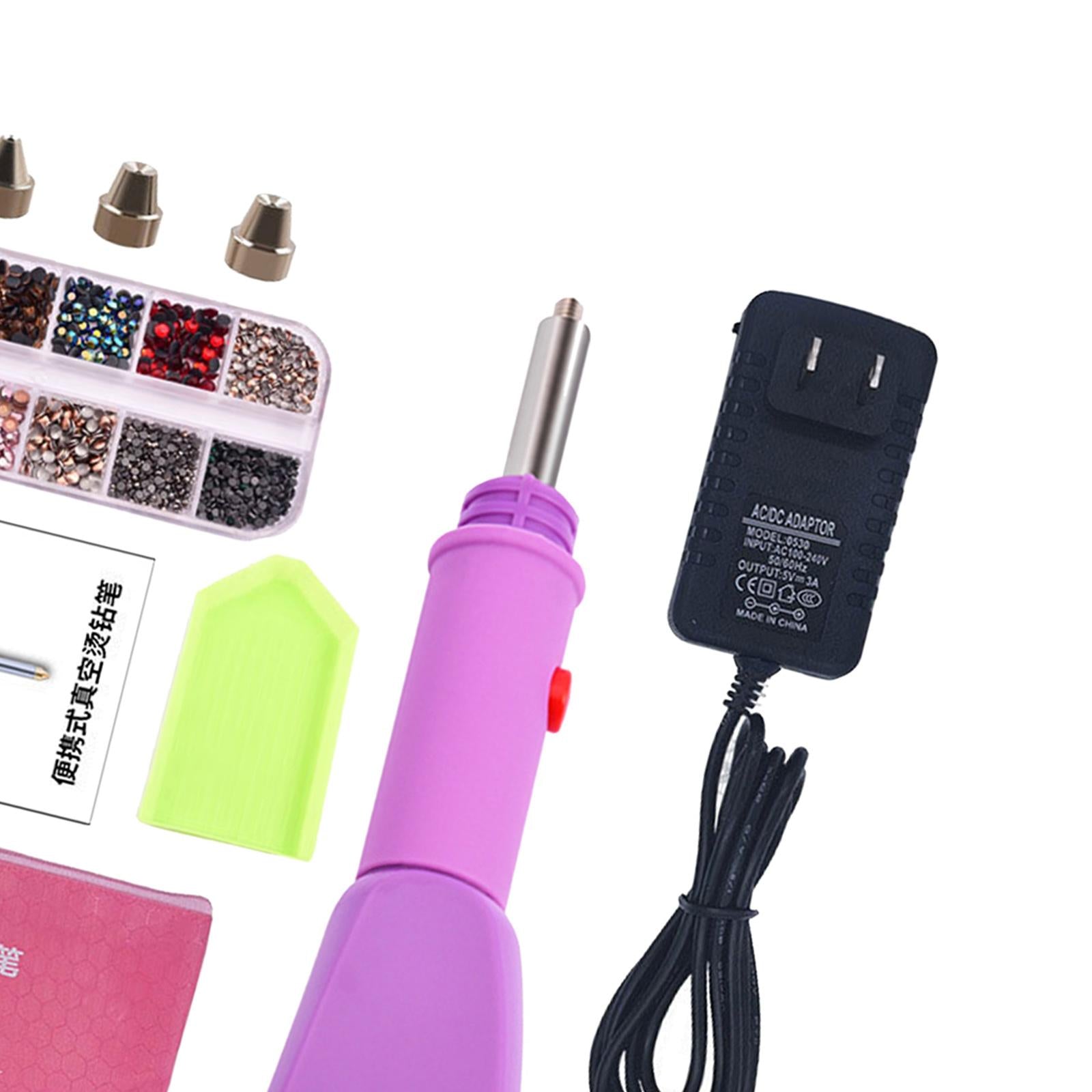 Hotfix Applicator Kit Wand Hot Fix Rhinestone Iron On for Nails Decor Purple