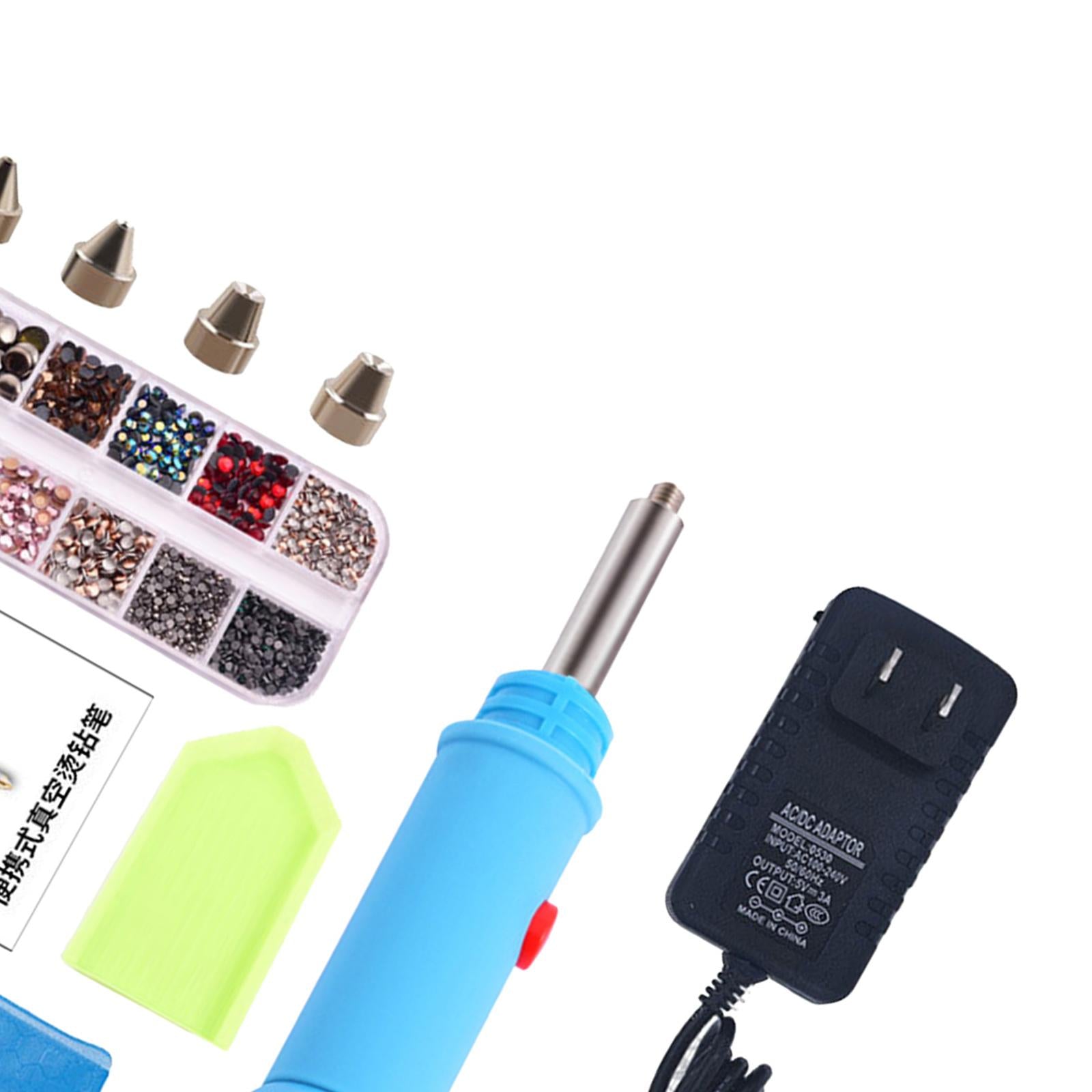 Hotfix Applicator Kit Wand Hot Fix Rhinestone Iron On for Nails Decor Blue