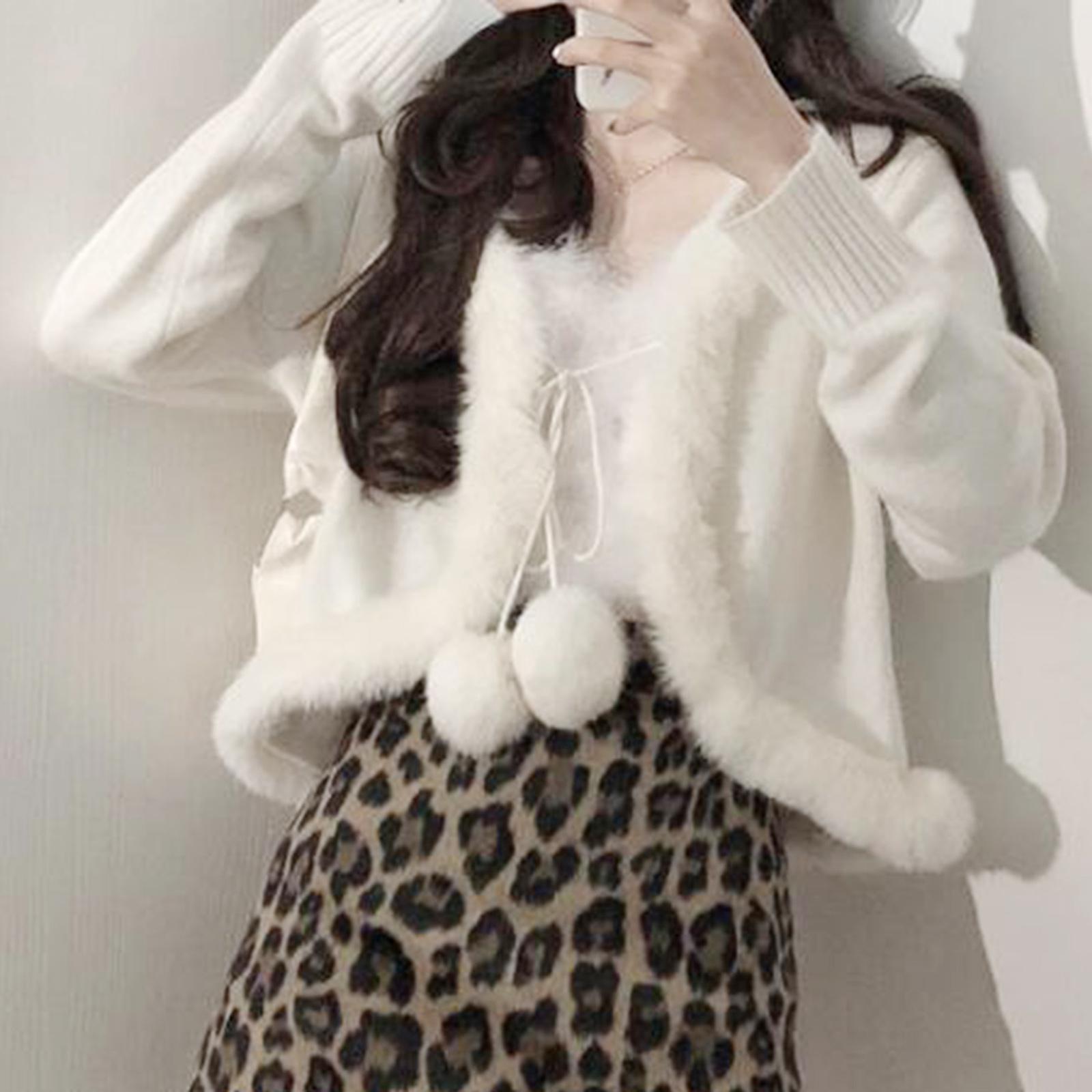 Faux Fur Pompom Ball DIY W/Snap Button Multicolor Caps Scarves 16Pcs 8cm