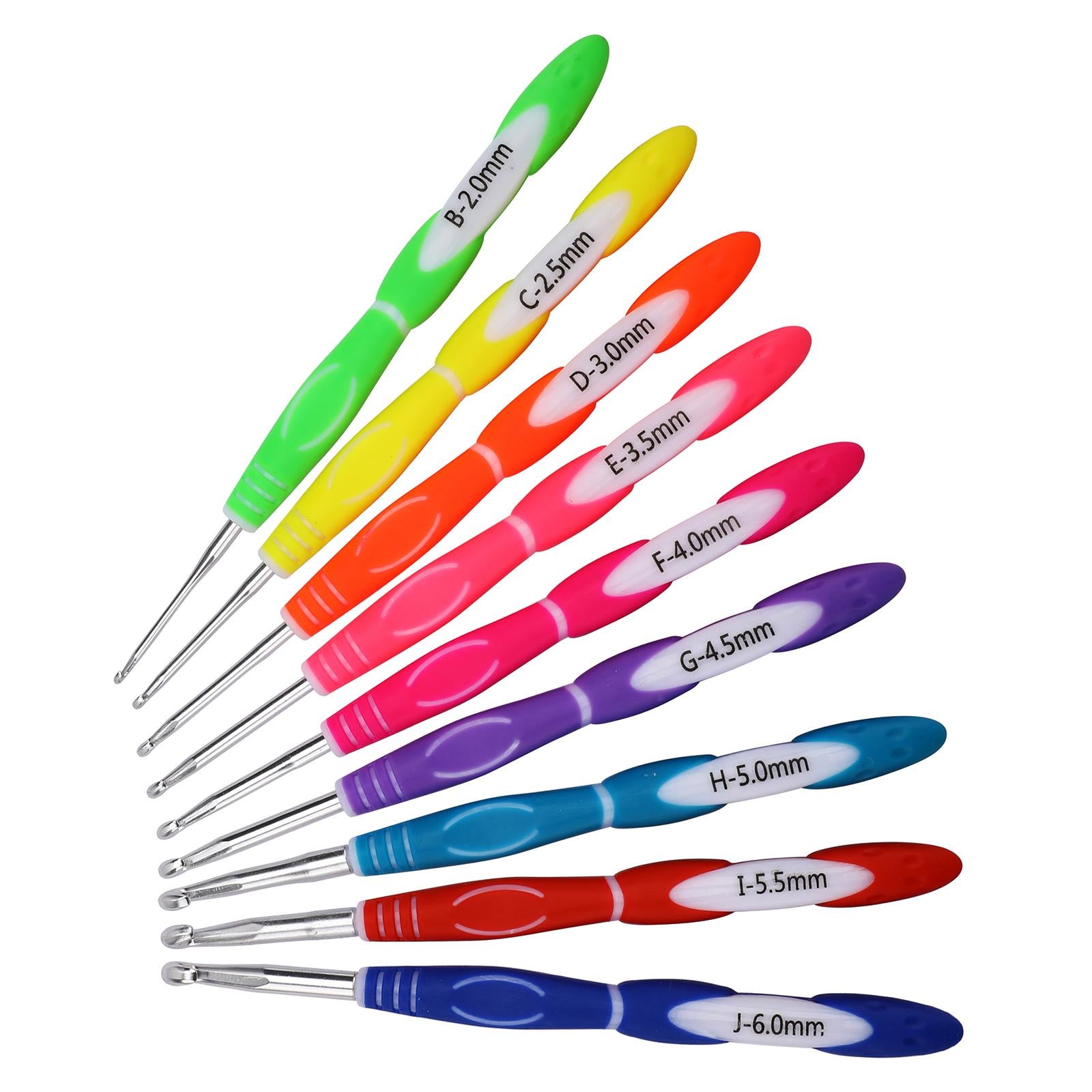 13x Crochet Hooks Set Knitting Needles 6 Rool Wool Sewing Weaving 2mm - 6mm