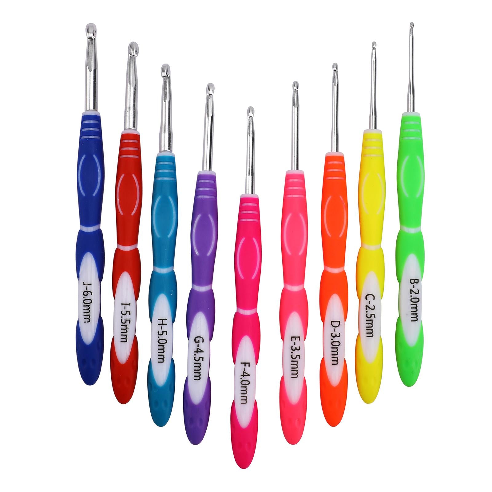 13x Crochet Hooks Set Knitting Needles 6 Rool Wool Sewing Weaving 2mm - 6mm