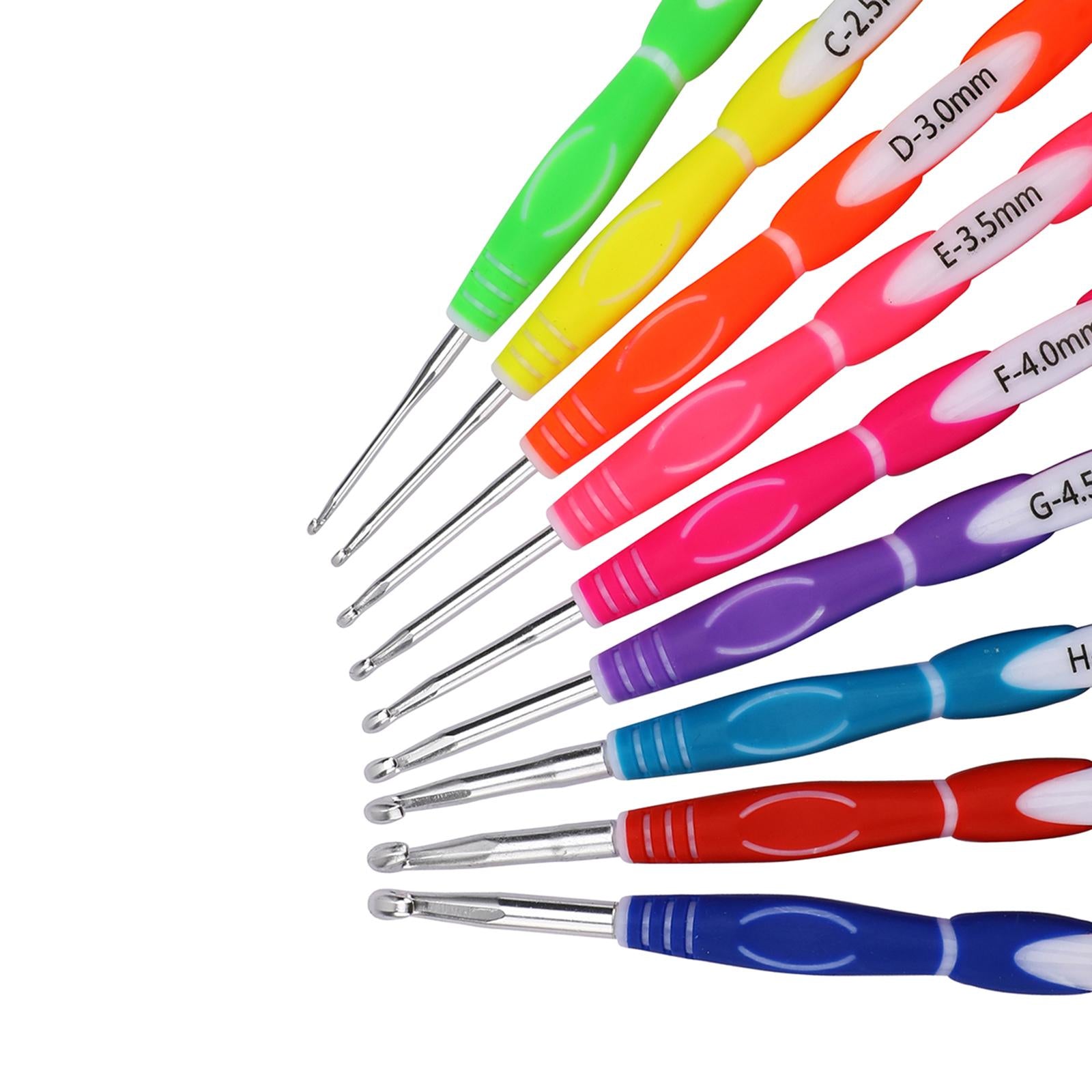 13x Crochet Hooks Set Knitting Needles 6 Rool Wool Sewing Weaving 2mm - 6mm