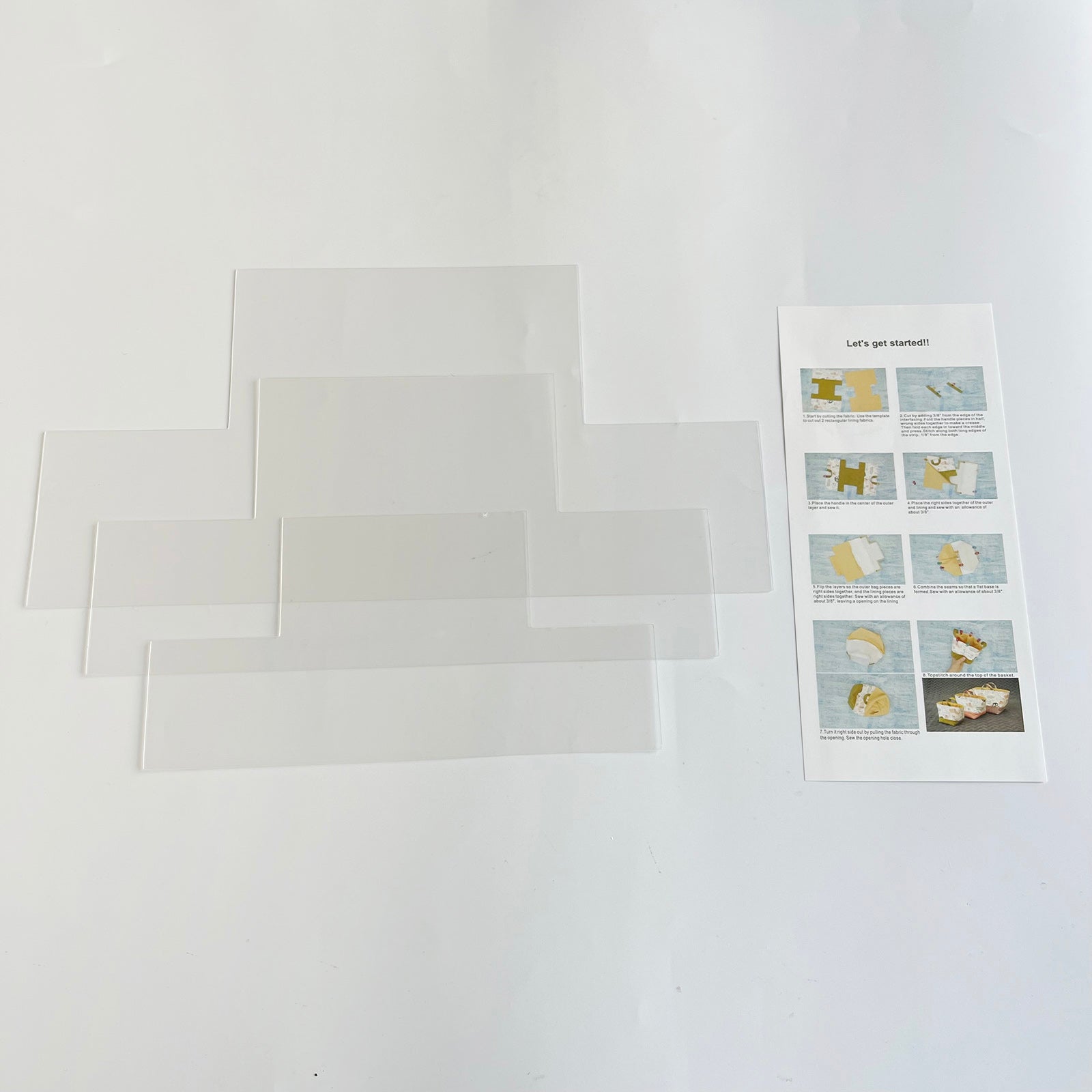 Patchwork Bag Template DIY Craft Tool Stencil Handmade Clear Acrylic 25x15cm