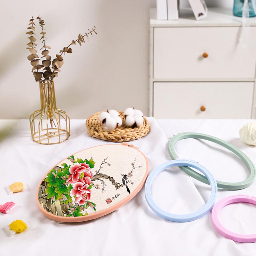 5pcs Plastic Cross Stitch Machine Embroidery Hoop Ring Sewing DIY Tool