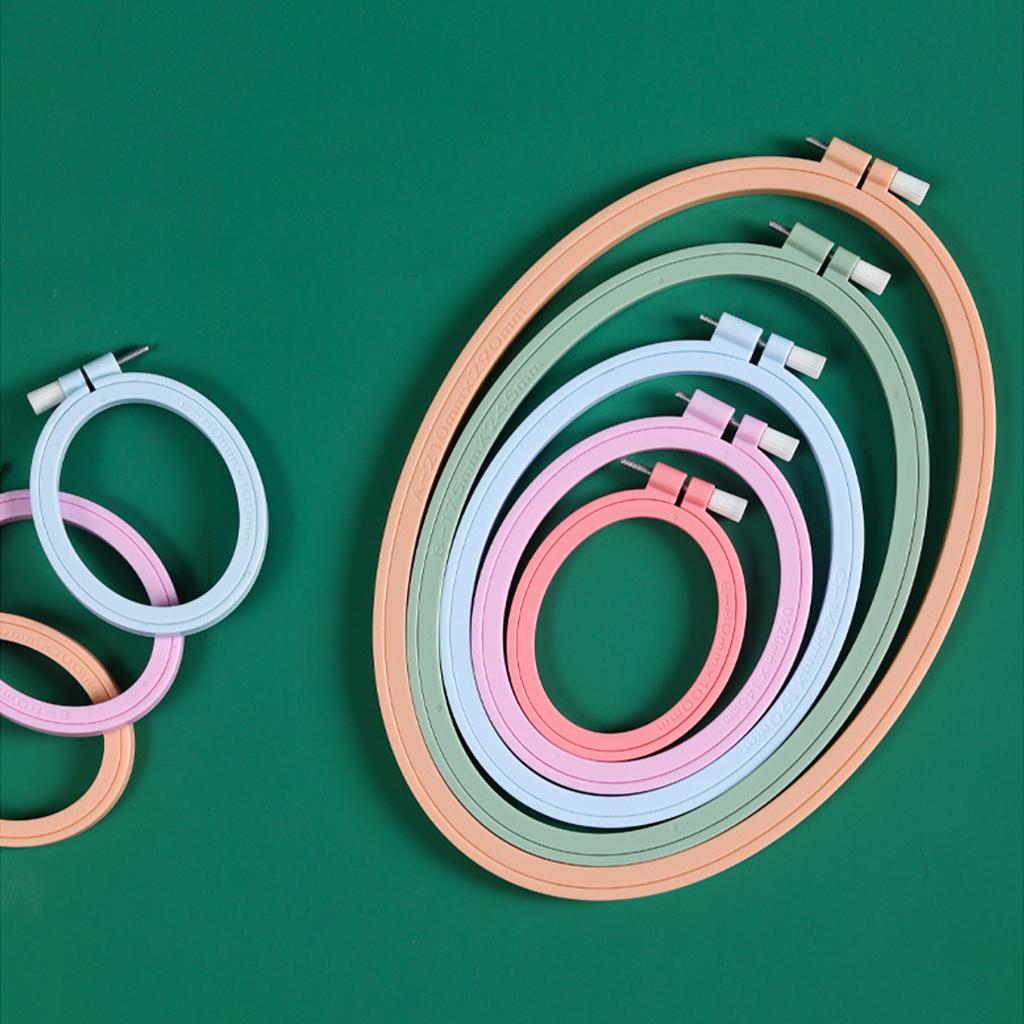 5pcs Plastic Cross Stitch Machine Embroidery Hoop Ring Sewing DIY Tool