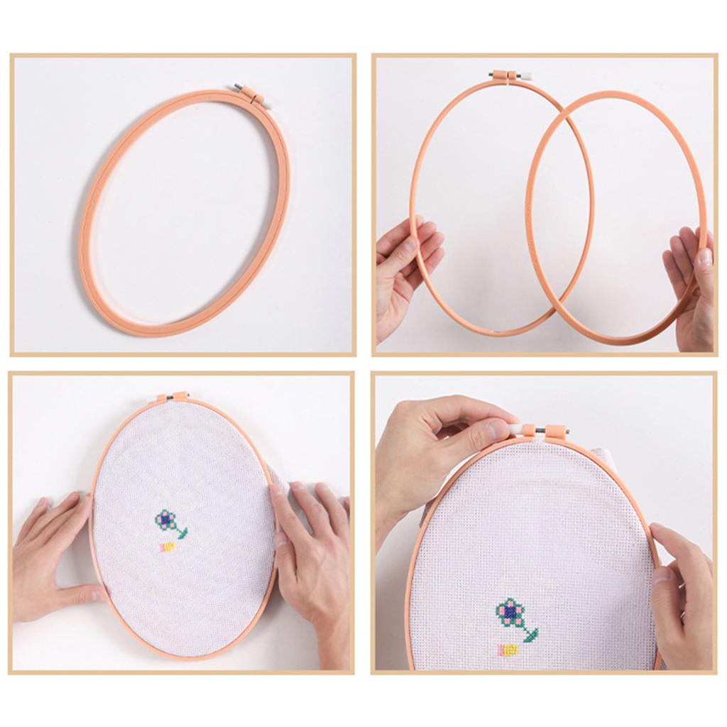 5pcs Plastic Cross Stitch Machine Embroidery Hoop Ring Sewing DIY Tool