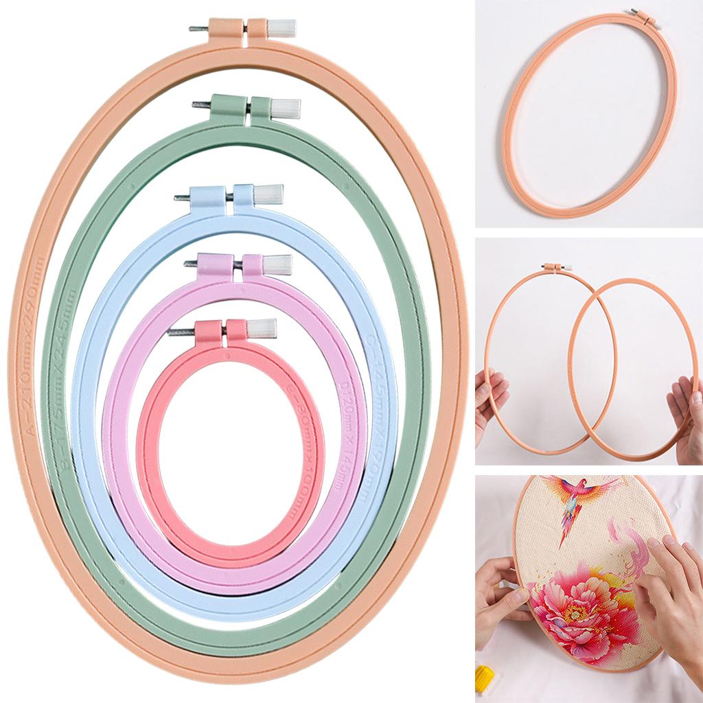 5pcs Plastic Cross Stitch Machine Embroidery Hoop Ring Sewing DIY Tool