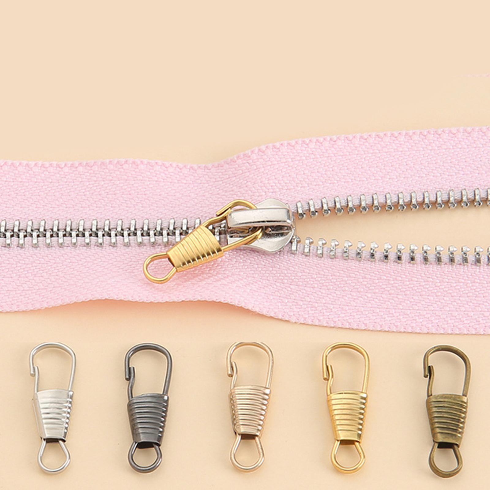 20 Pieces Zipper Pull Detachable Zipper Puller for Coat Boots 4 Colors Clip Silver