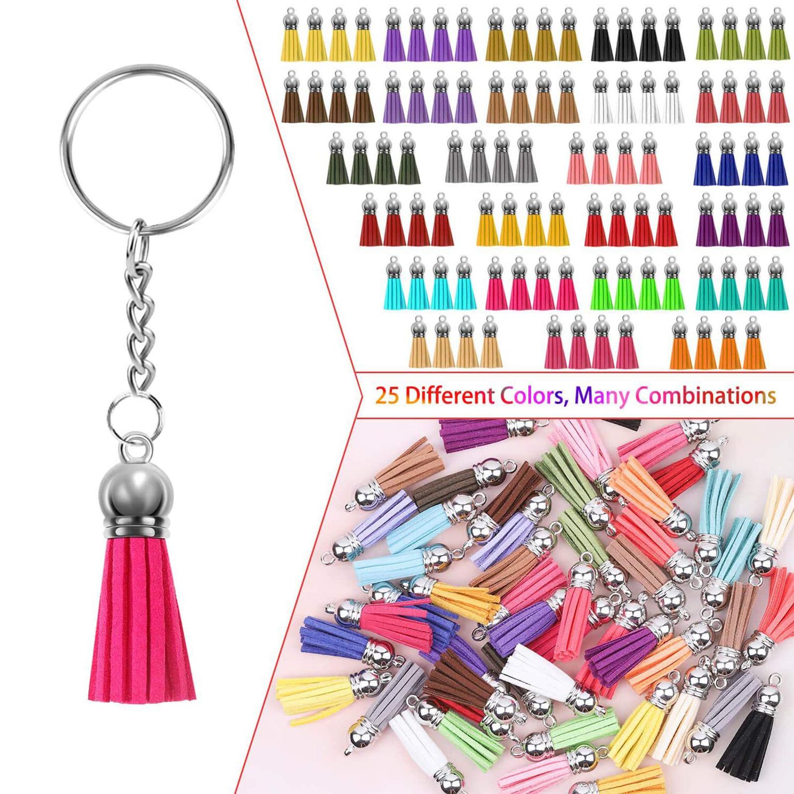 400x Key Ring DIY Keychain Blanks Tassel Pendant Set Charms Jewelry Making