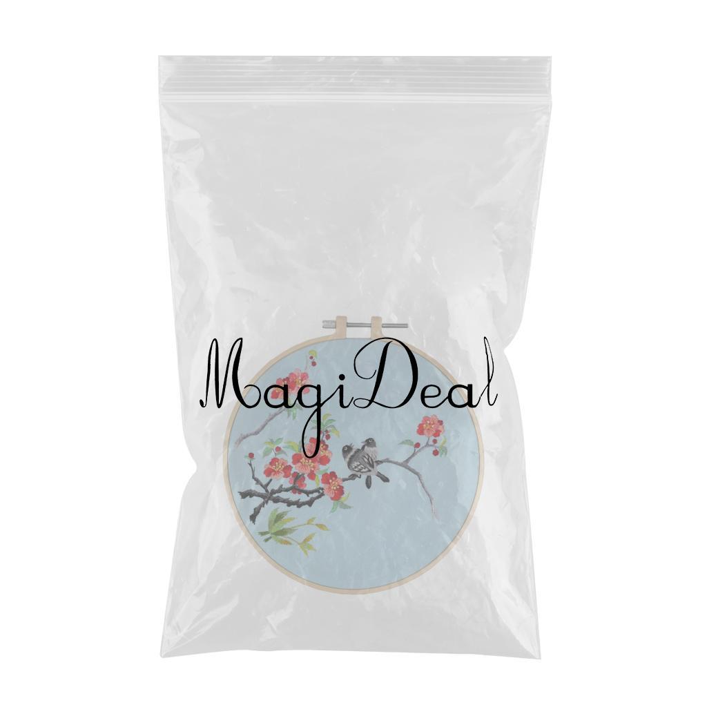 Cross Stitch Kit DIY Floral Flower Sewing Embroidery with Hoop Black Birds