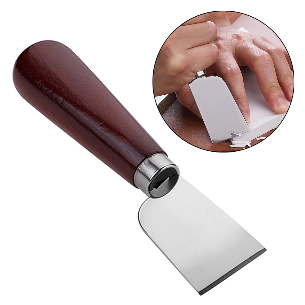Leather Knife Sharping Skiving Tool Leather Trimming Knife Edging Knife Red Wood Handle