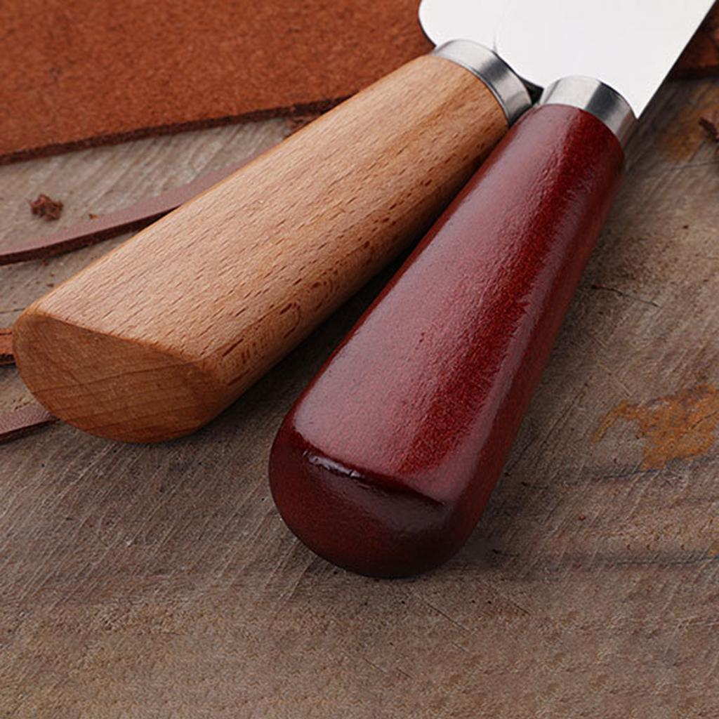 Leather Knife Sharping Skiving Tool Leather Trimming Knife Edging Knife Red Wood Handle