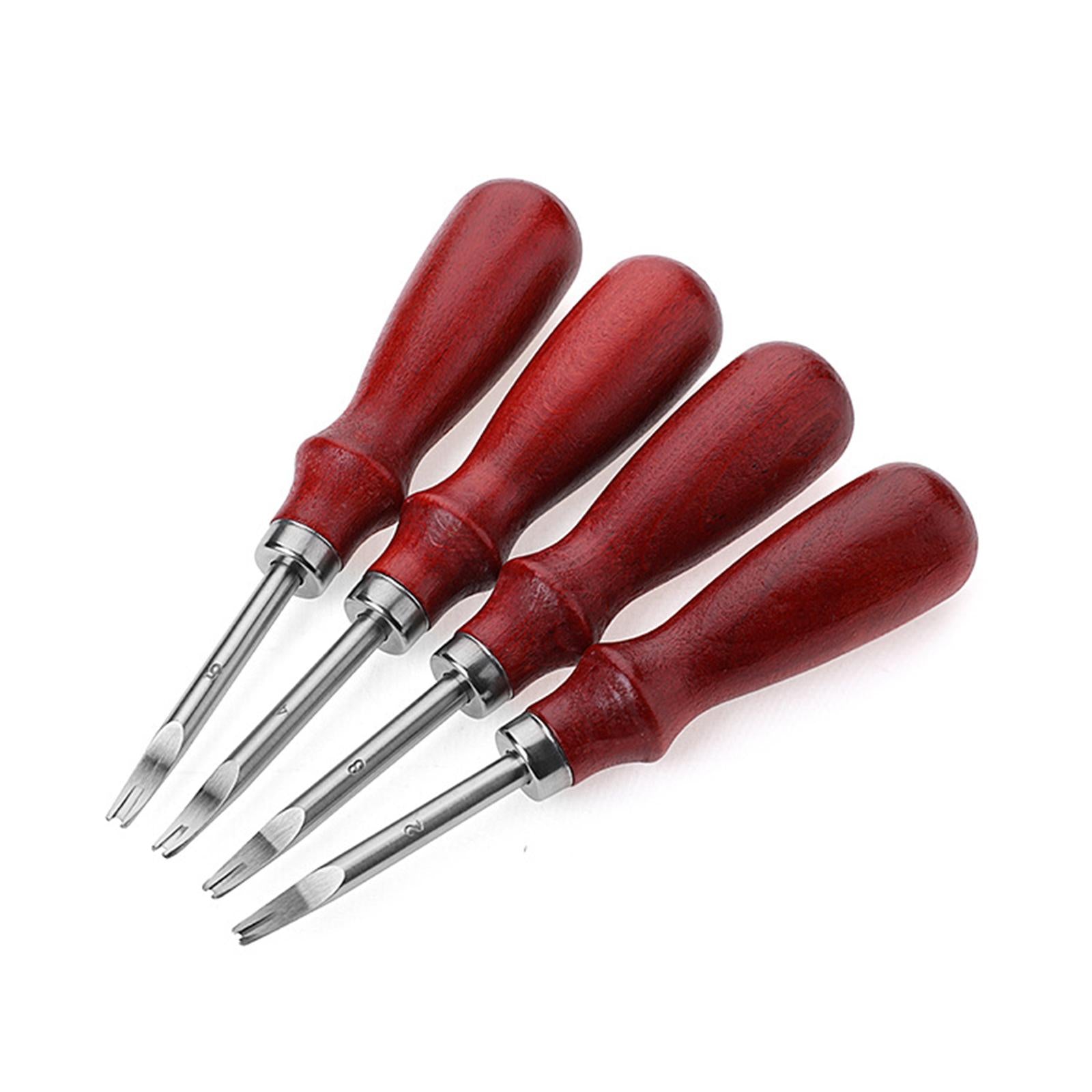 Leather Edge Trimmer Beveler Tool with Wood Handle Leather Trimming Cutting