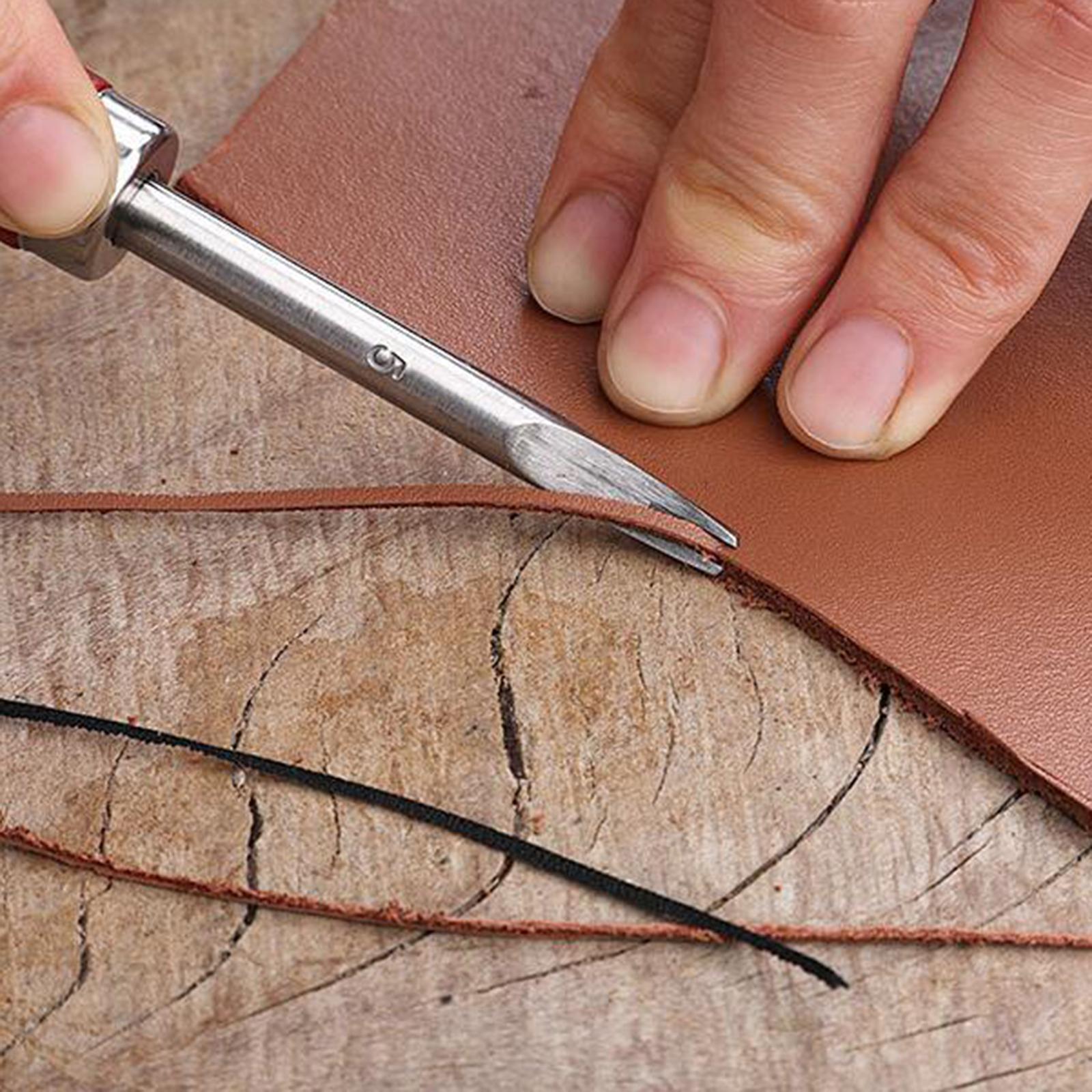 Leather Edge Trimmer Beveler Tool with Wood Handle Leather Trimming Cutting