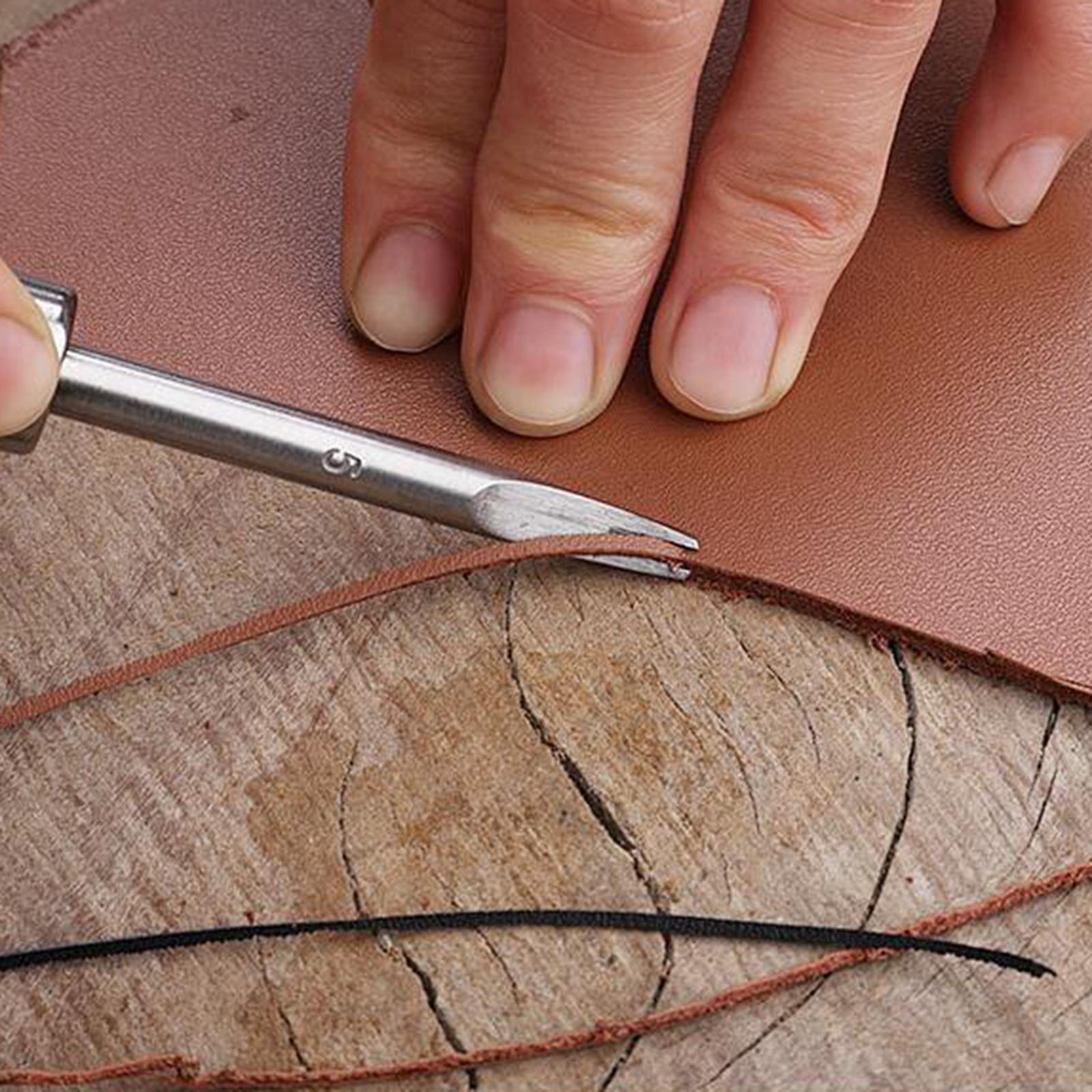 Leather Edge Trimmer Beveler Tool with Wood Handle Leather Trimming Cutting