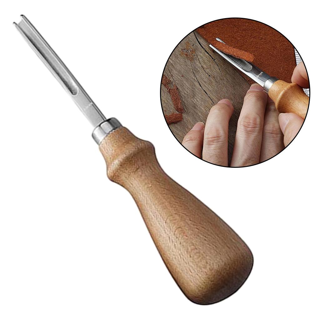 Leather Edge Trimmer Beveler Tool with Wood Handle Leather Trimming 4mm