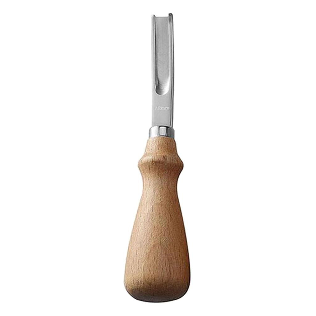 Leather Edge Trimmer Beveler Tool with Wood Handle Leather Trimming 8mm