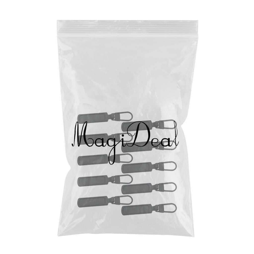 10x Zipper Pull Zipper Heads for Jacket Luggage Suitcase Skirt Bags Black