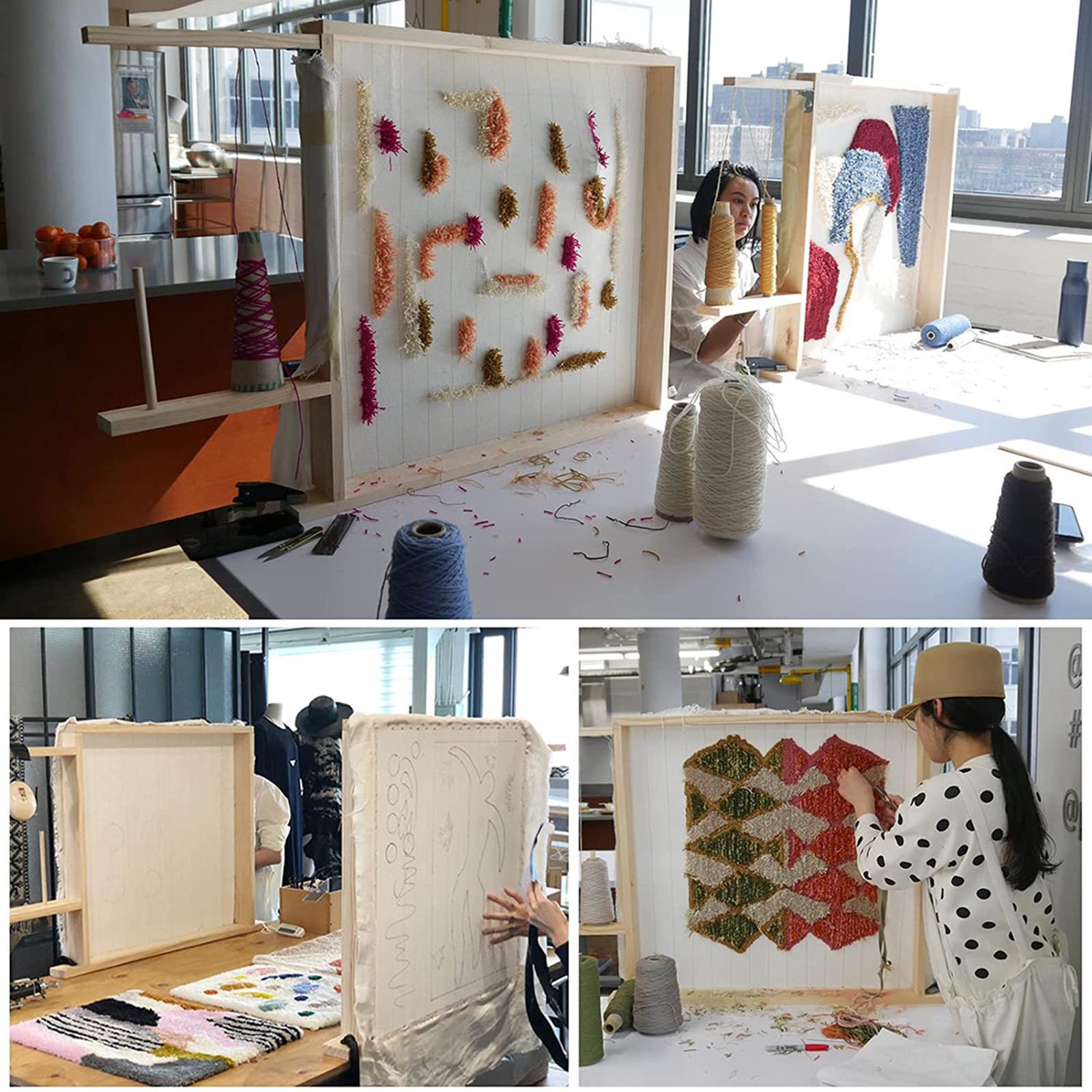 Wooden Tufting Frame Carpet Rug Making Frames Tabletop Holder DIY Display