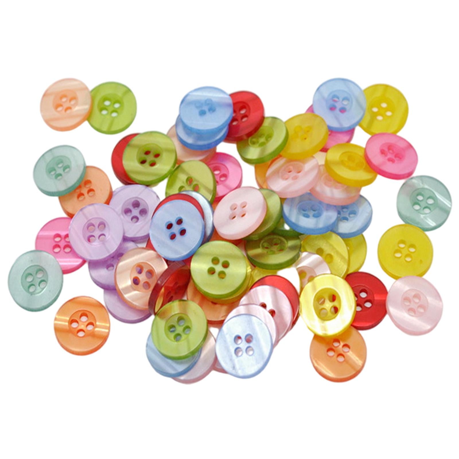 100x resin buttons Round 4-holes sewing scrapbooking crafts accessories 15mm