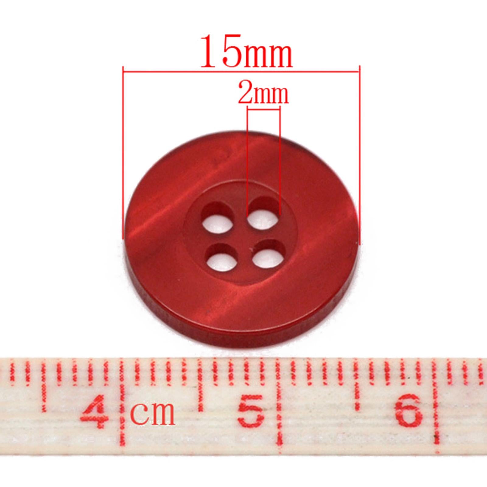 100x resin buttons Round 4-holes sewing scrapbooking crafts accessories 15mm