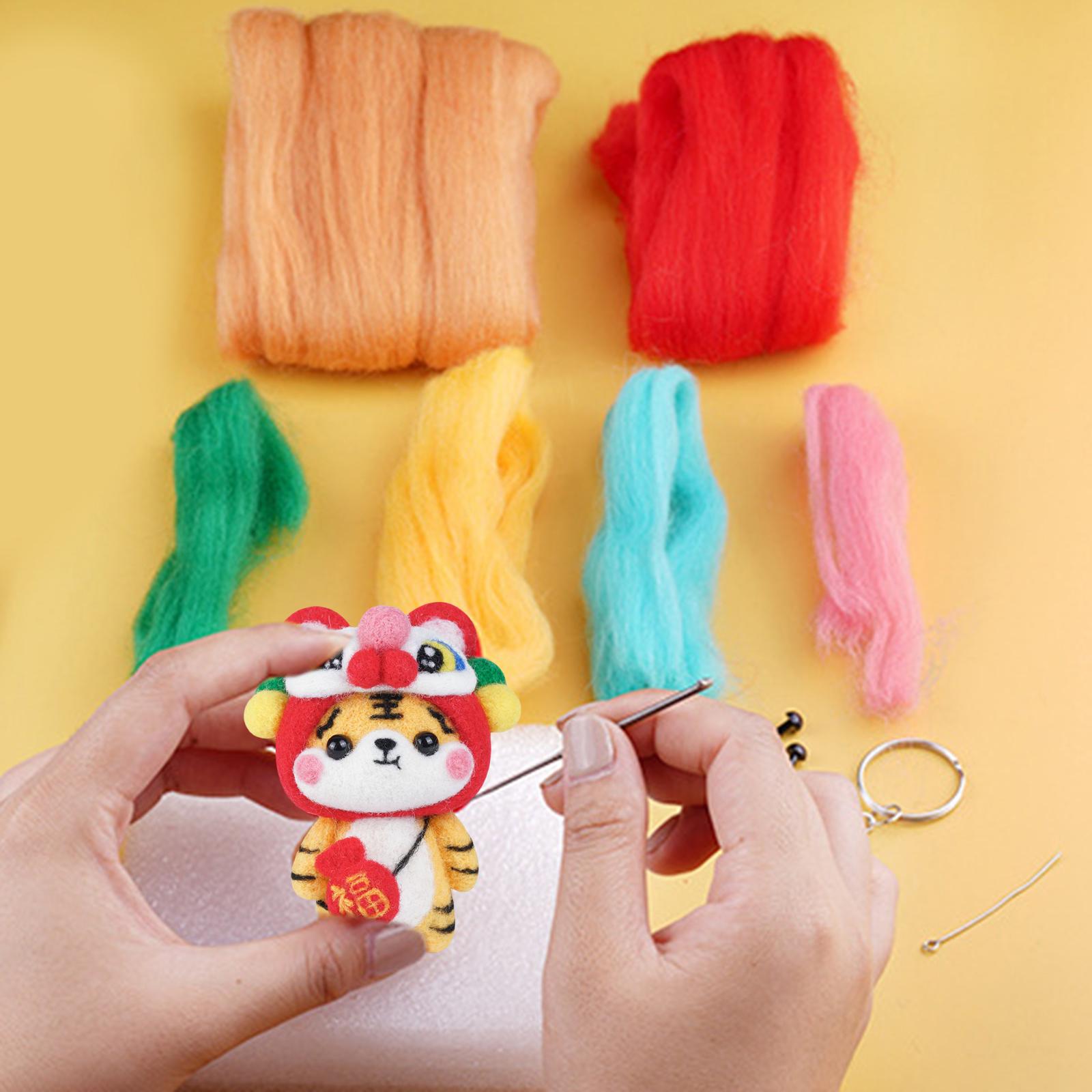 Needle Felting Kit Felt Work Tools Beginner Supplies Foam Pad Wool Roving