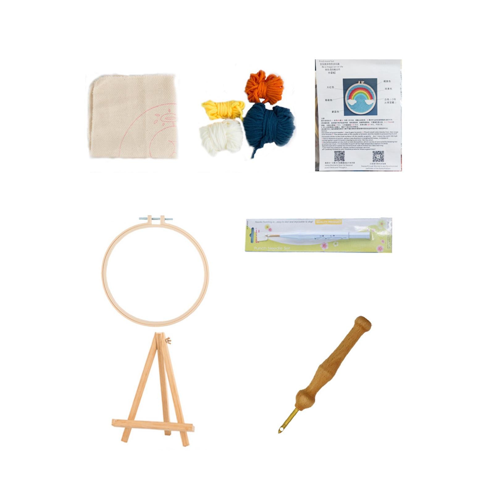 Handmade Punch Needle Embroidery Kit DIY Cross Stitch Kids Adults Tools Gift Red Black