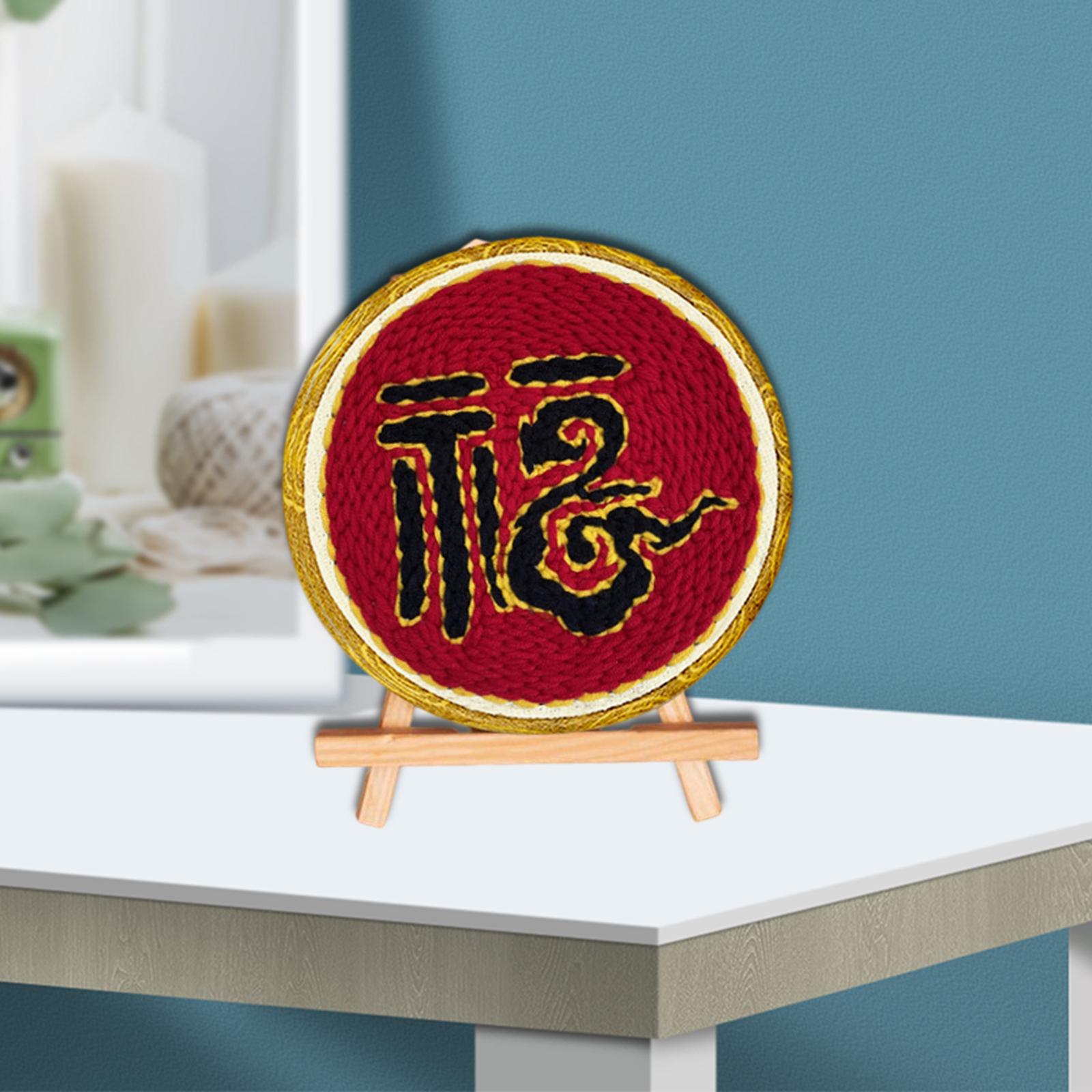 Handmade Punch Needle Embroidery Kit DIY Cross Stitch Kids Adults Tools Gift Red Black