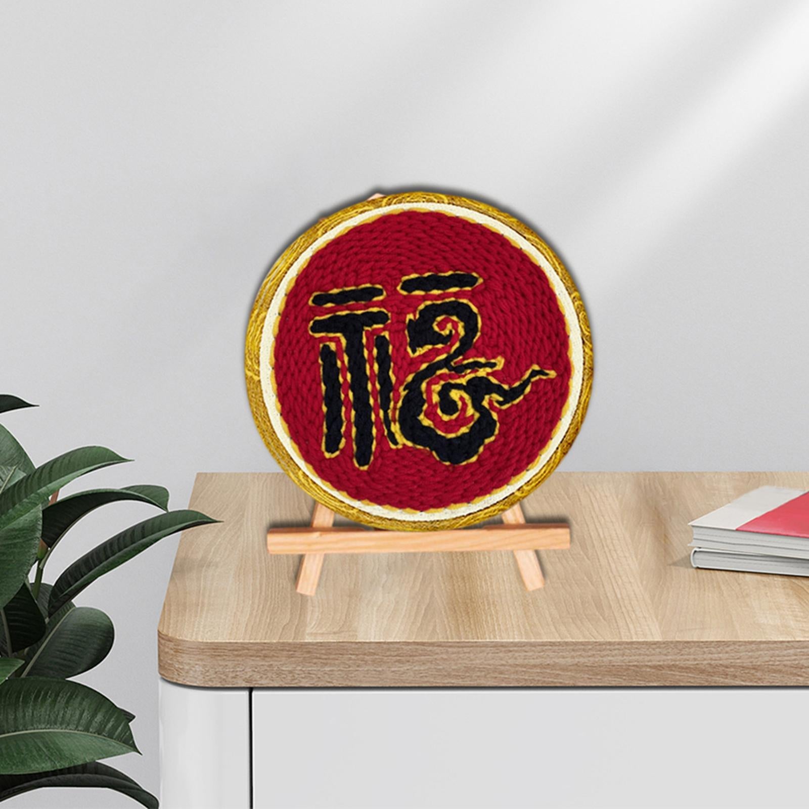 Handmade Punch Needle Embroidery Kit DIY Cross Stitch Kids Adults Tools Gift Red Black