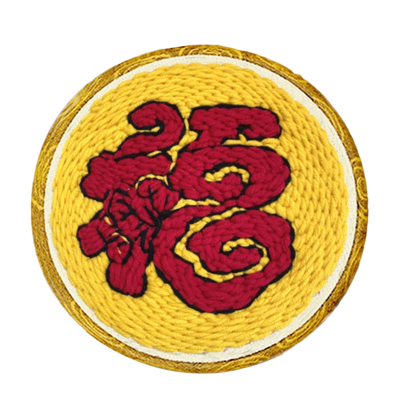 Handmade Punch Needle Embroidery Kit DIY Cross Stitch Kids Adults Tools Gift Yellow Red