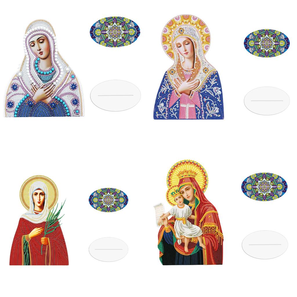 Creative Diamond Painting Arts Craft Religions Decor Ornaments White Blue