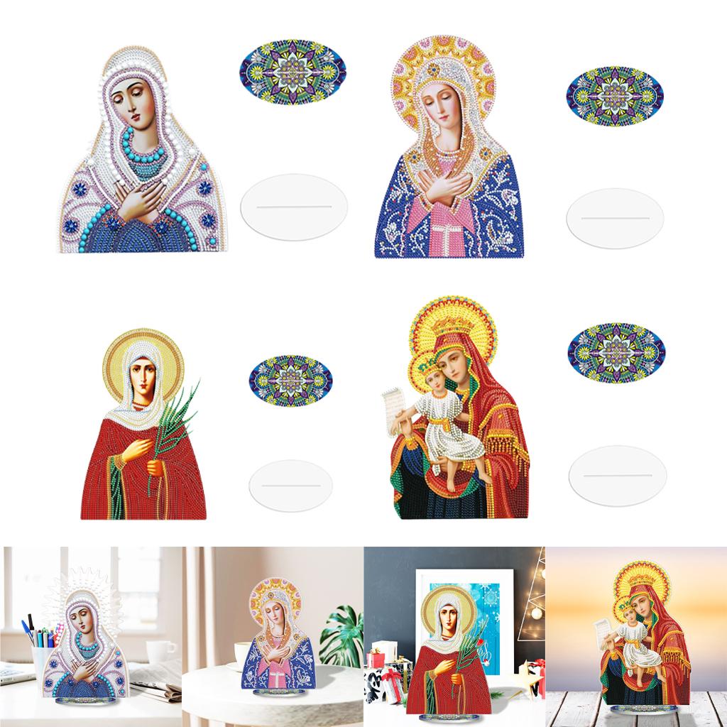 Creative Diamond Painting Arts Craft Religions Decor Ornaments White Blue